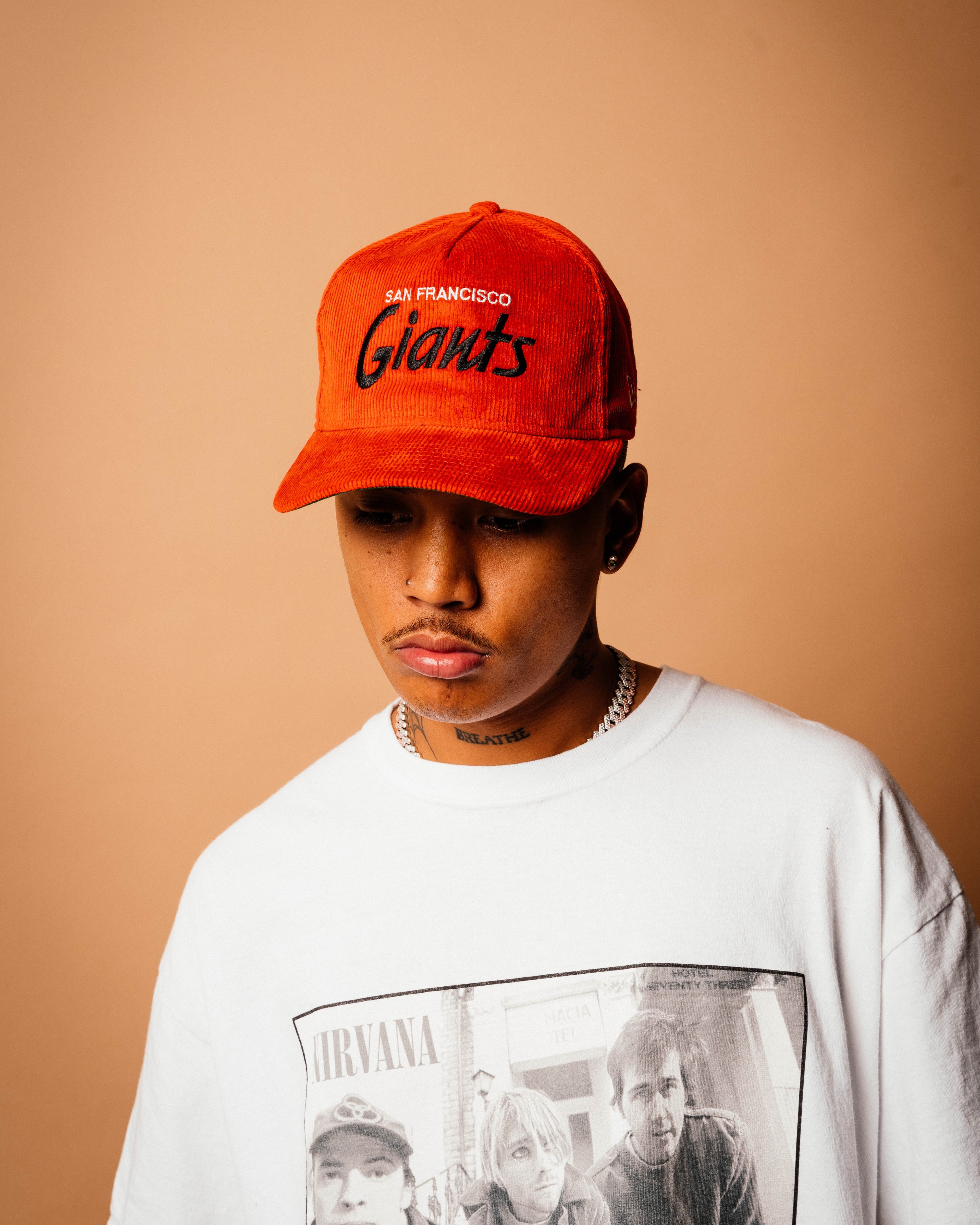 New Era San Francisco Giants 'OG Team Coloured Cord' Script Old Golfer Snapback Red