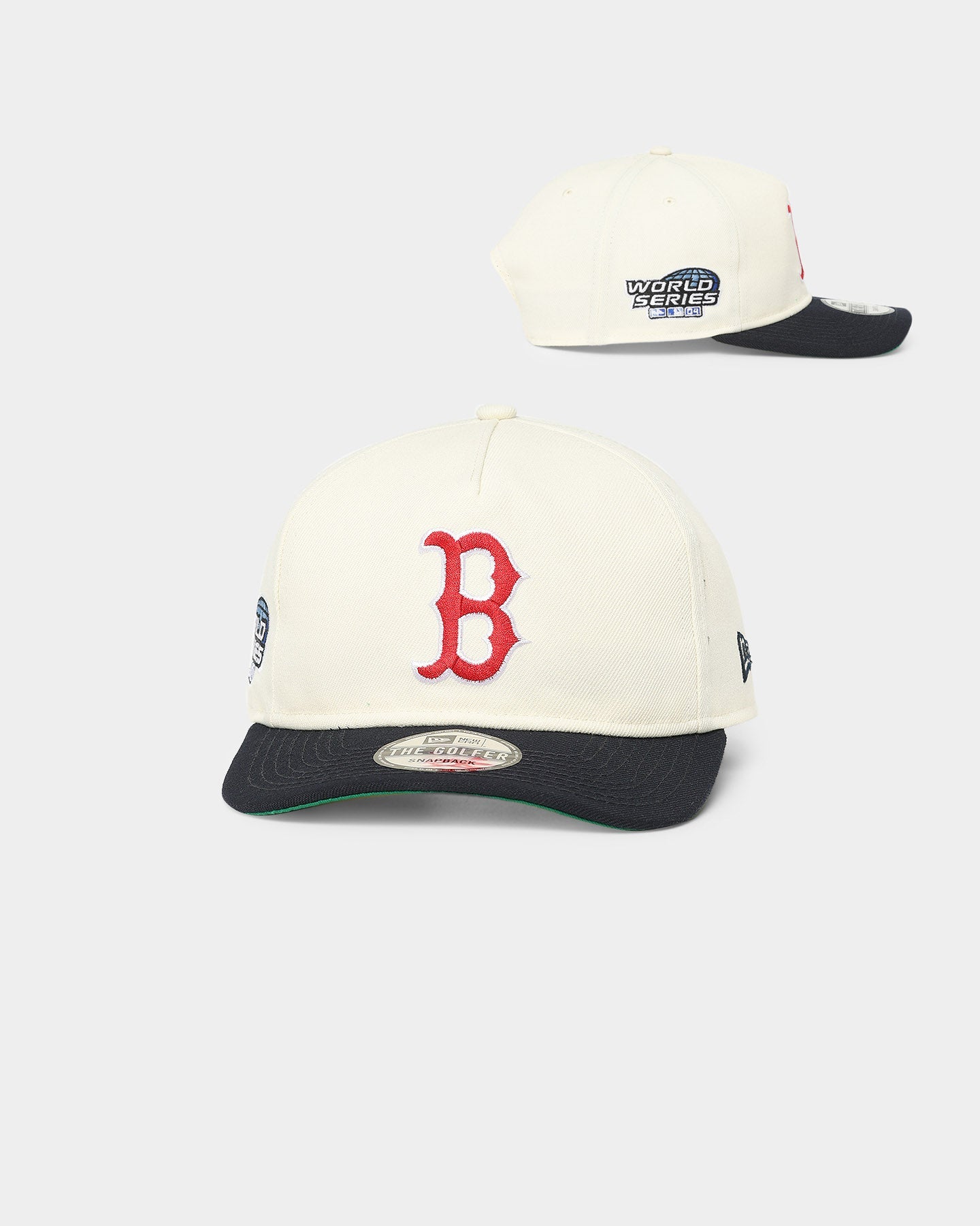 New Era Boston Red Sox 2004 'Off White World Series Side Patch' Old Golfer Snapback Chrome White