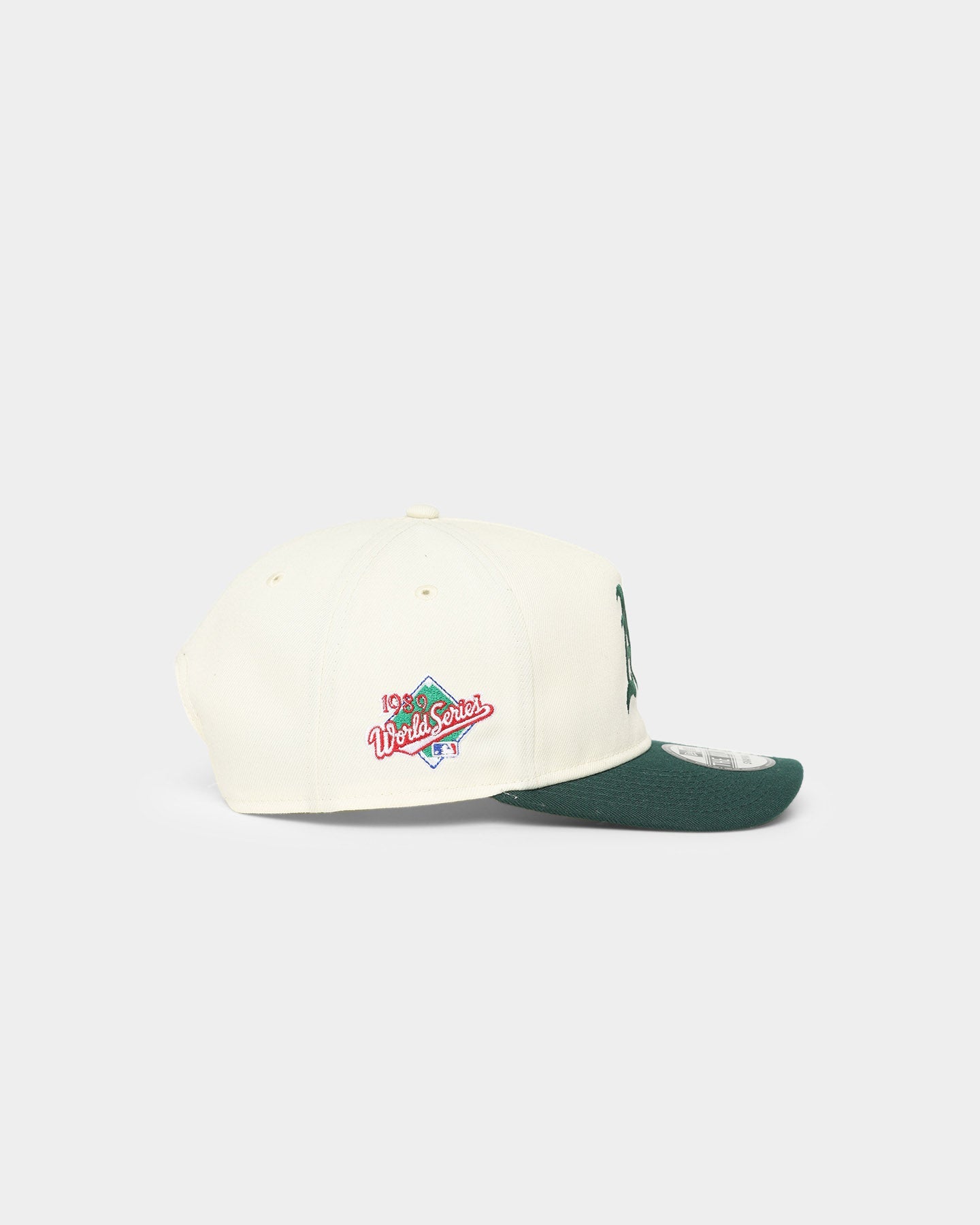 New Era Oakland Athletics 1989 'Off White World Series Side Patch' Old Golfer Snapback Chrome White