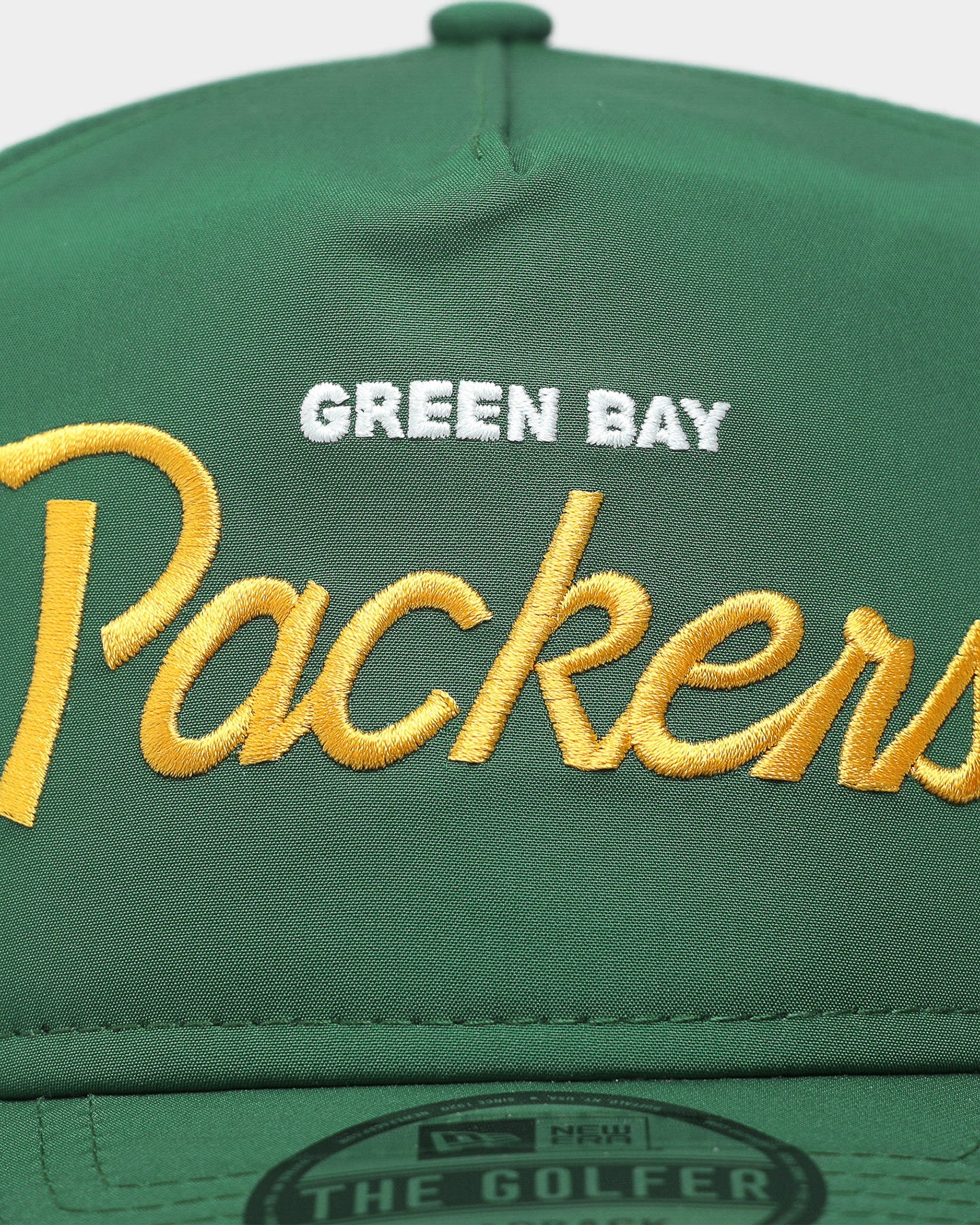 New Era Green Bay Packers 'Team Script' Prolight Old Golfer Snapback Original Team Colours