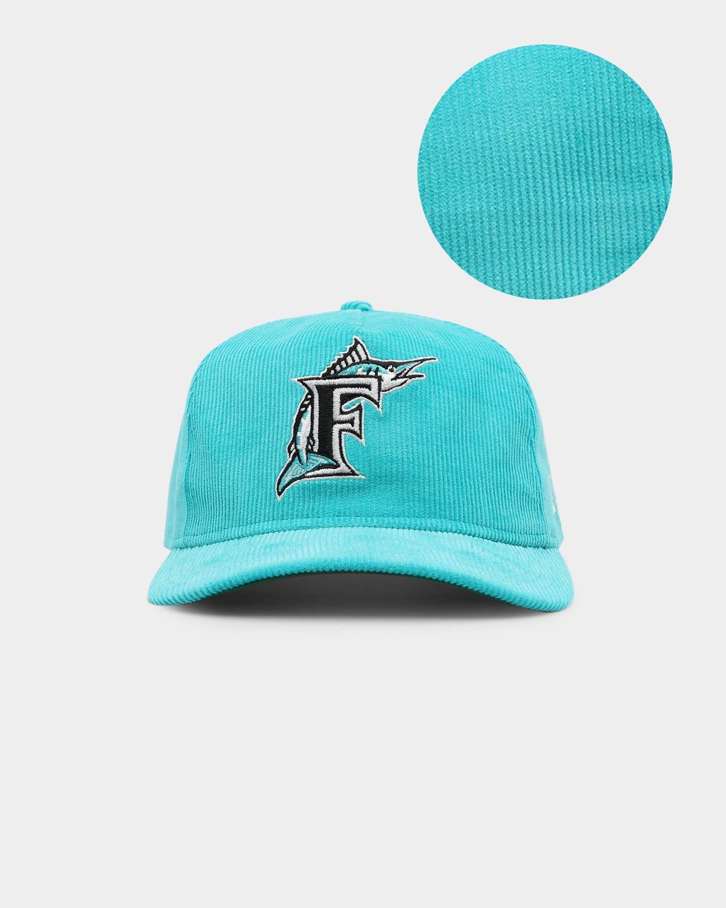 New Era Florida Marlins 'Throwback Corduroy' Golfer Snapback Turquoise