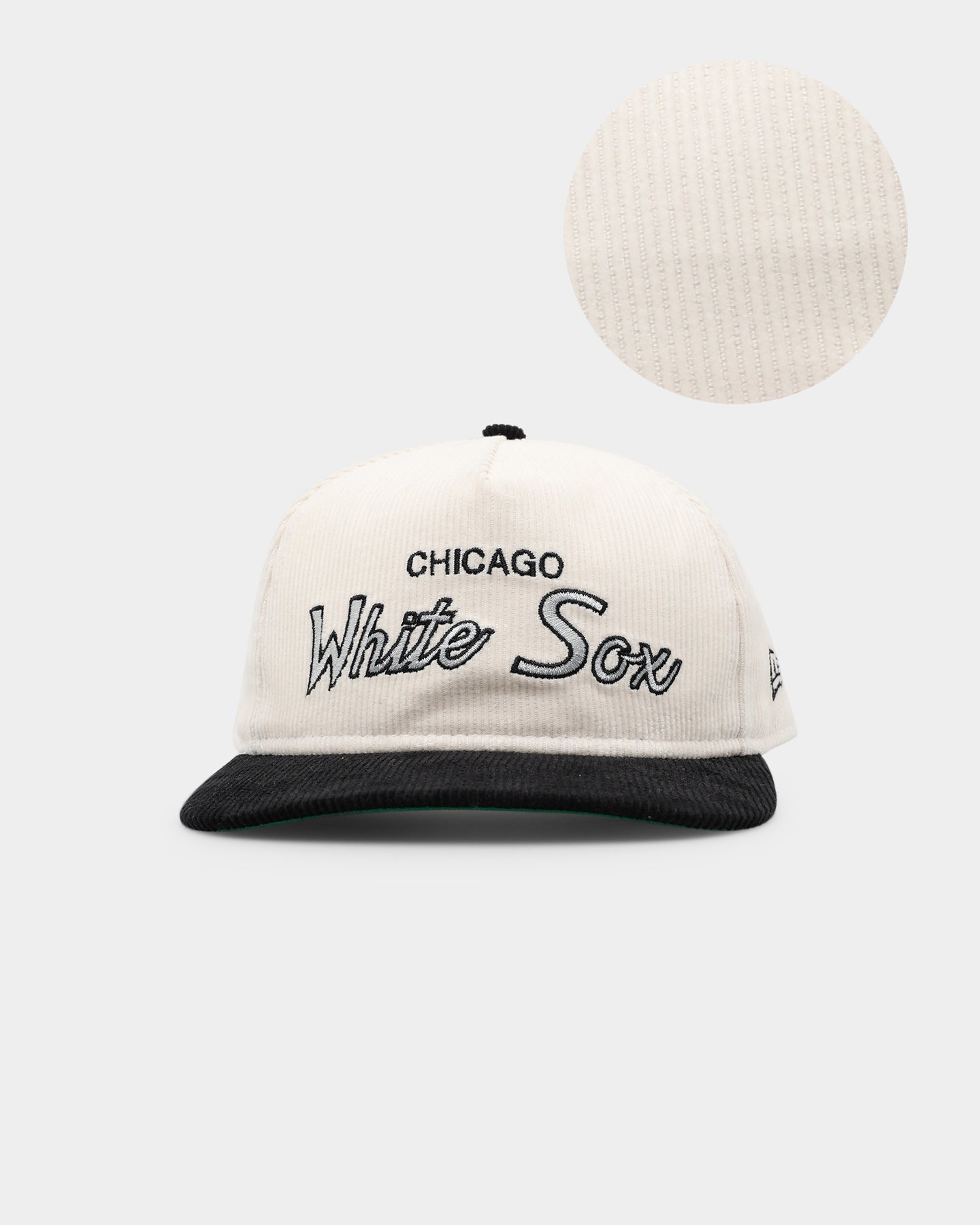 New Era Chicago White Sox 'Chrome Corduroy Throwback Script' Golfer Snapback Chrome White