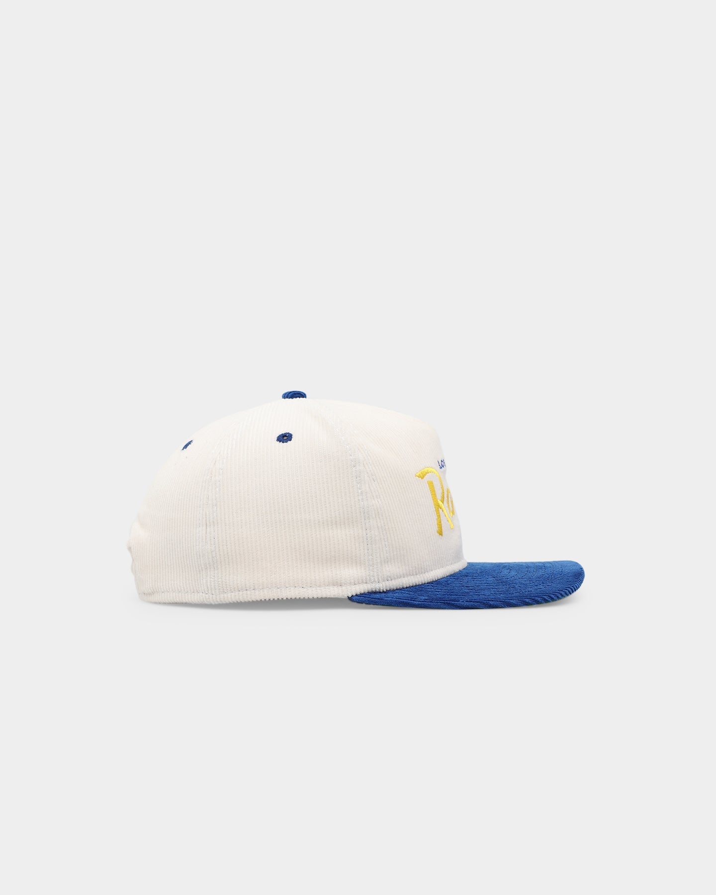 New Era Los Angeles Rams 'Chrome Corduroy Throwback Script' Golfer Snapback Chrome White