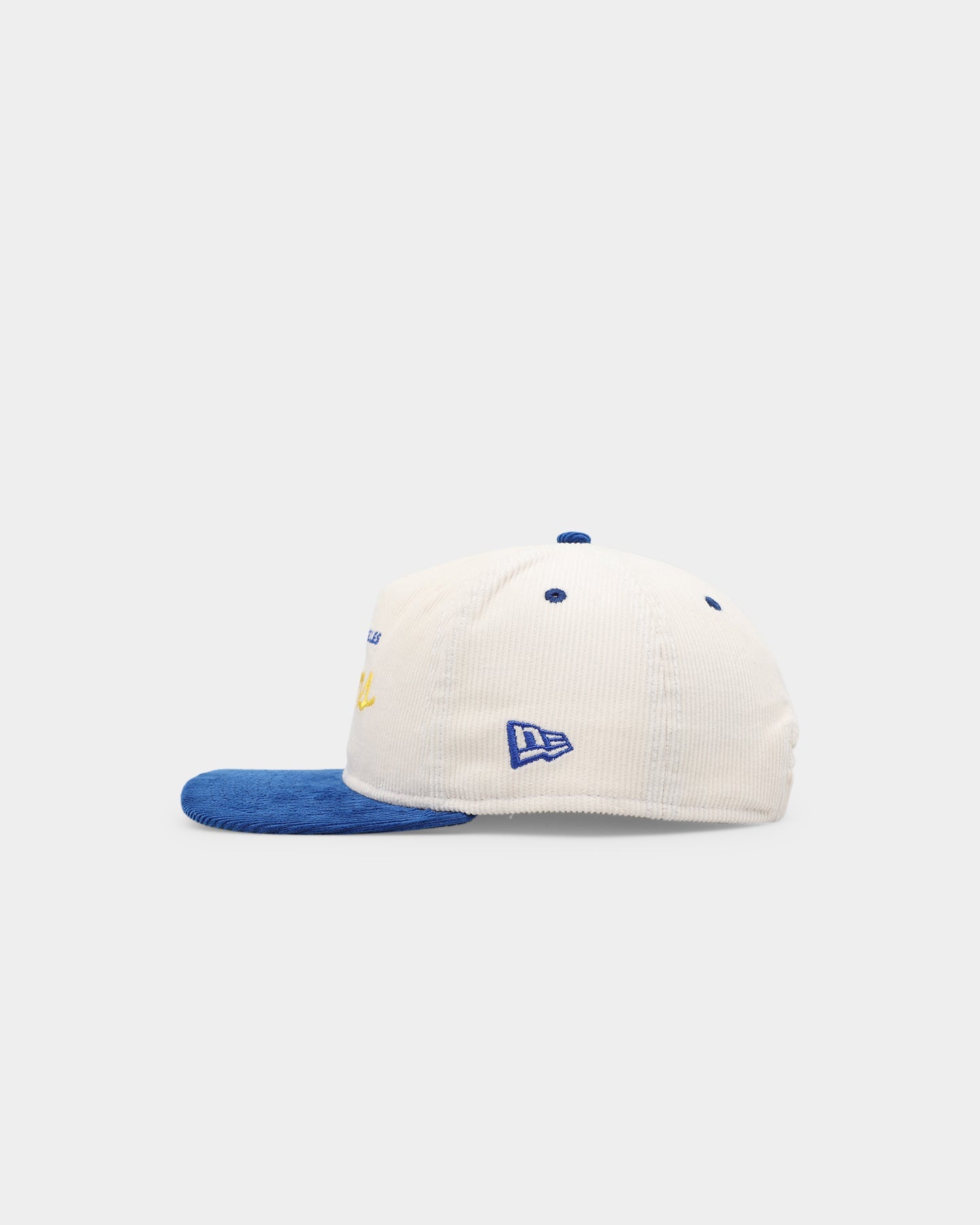 New Era Los Angeles Rams 'Chrome Corduroy Throwback Script' Golfer Snapback Chrome White