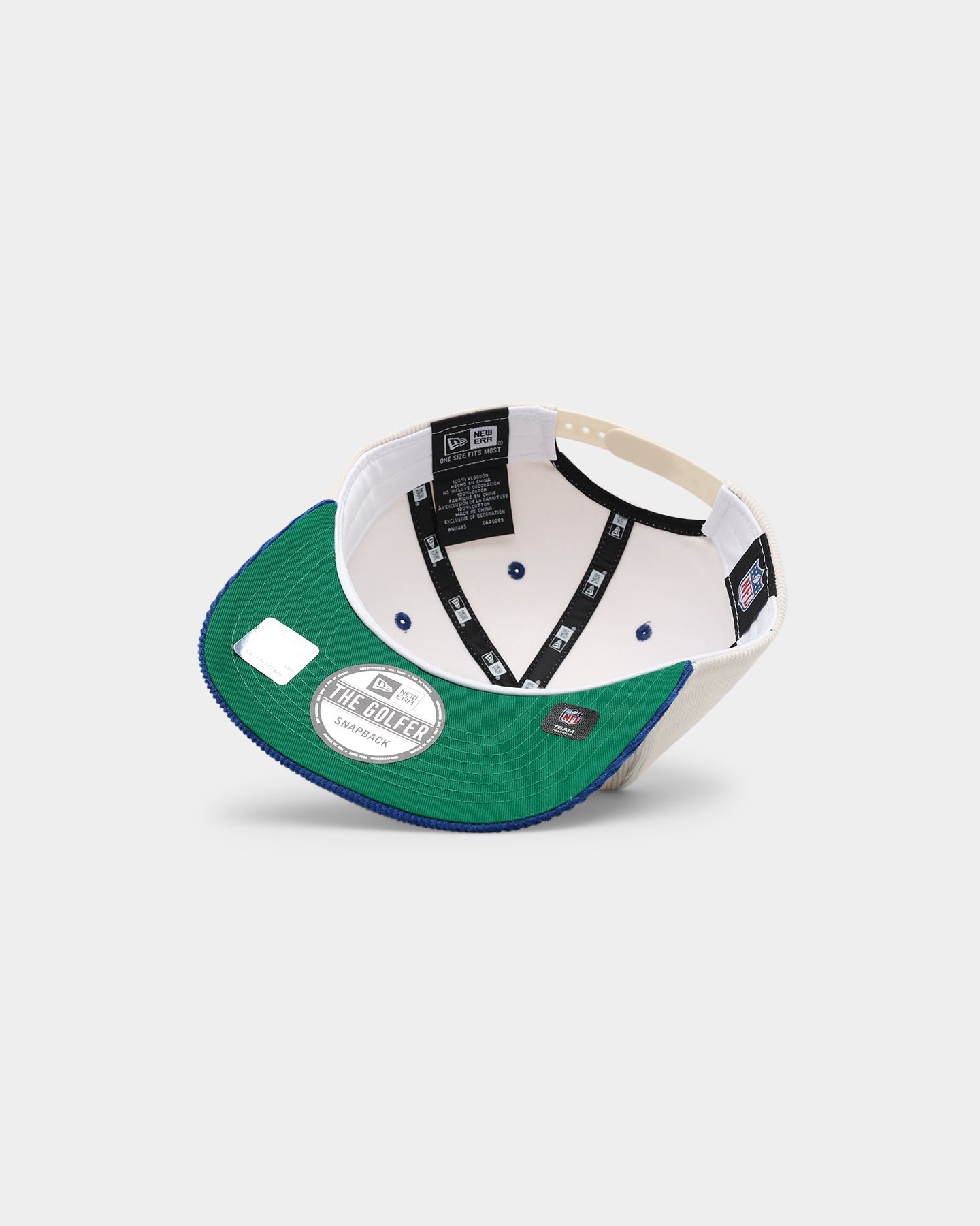 New Era Los Angeles Rams 'Chrome Corduroy Throwback Script' Golfer Snapback Chrome White