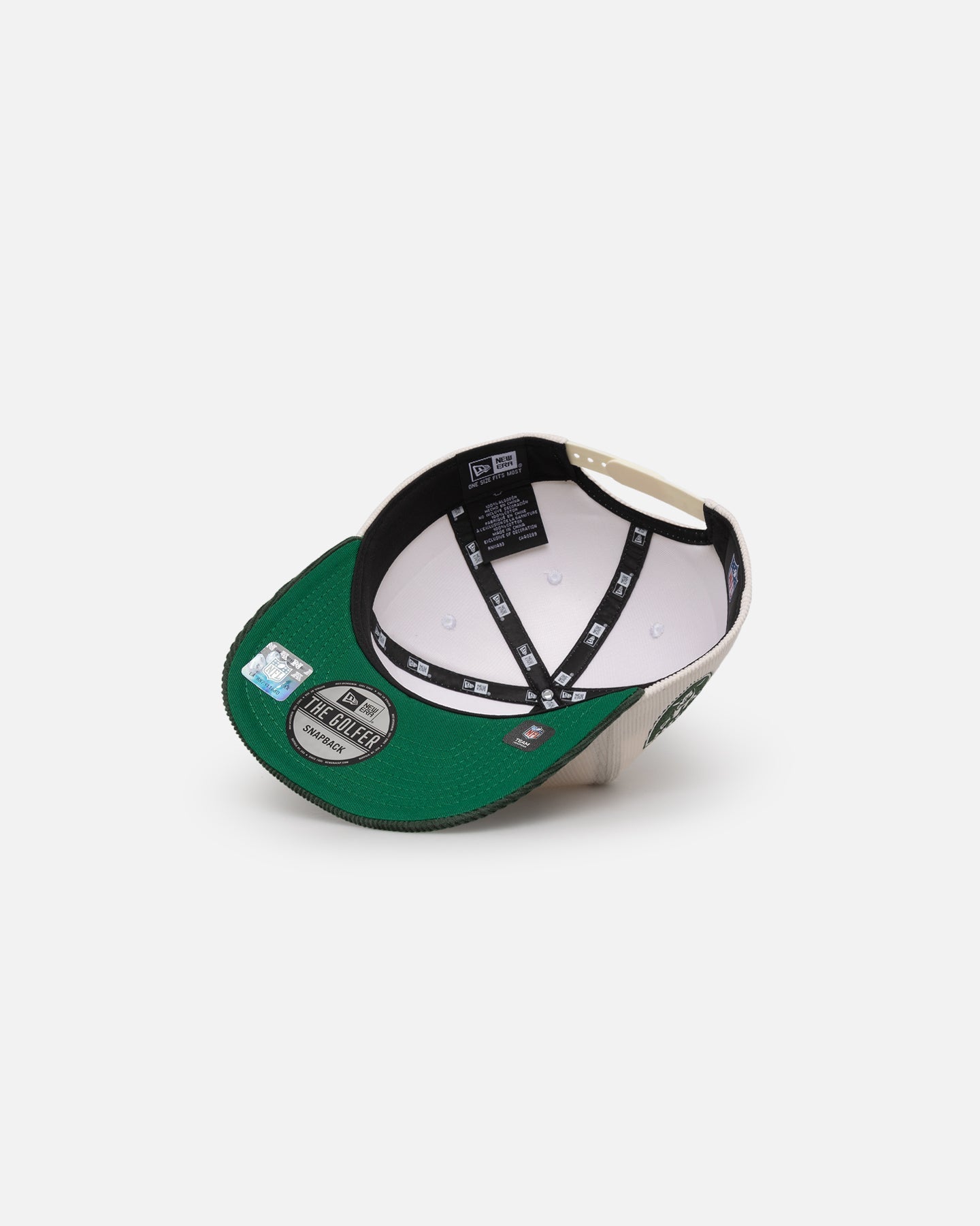New Era Las Vegas Raiders 'Currency Corduroy' Golfer Pre-Curved Snapback Chrome White