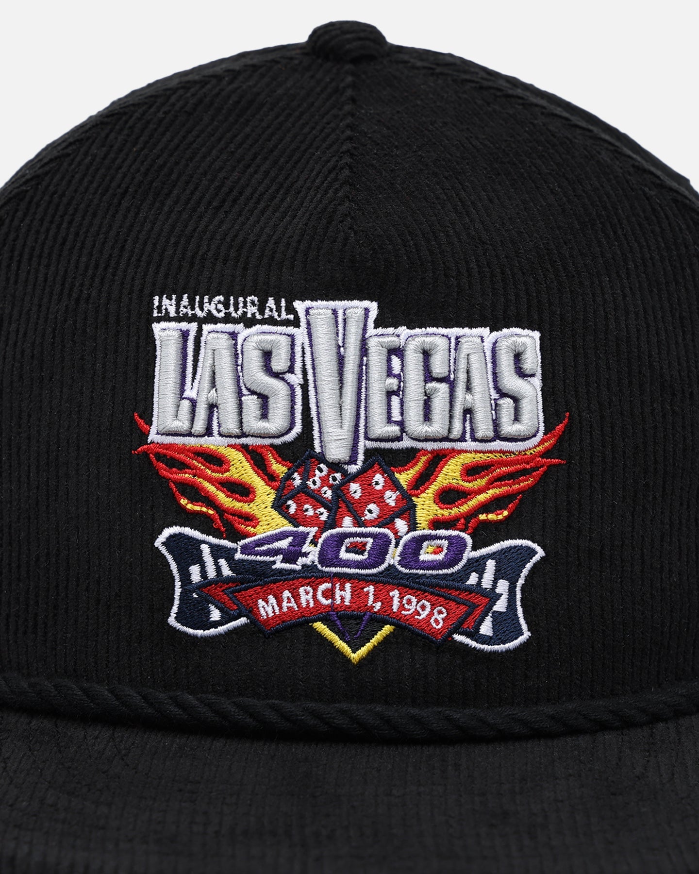 New Era Nascar Las Vegas 'Nascar Sponsor Golfer Collection' Corduroy Golfer Snapback Black