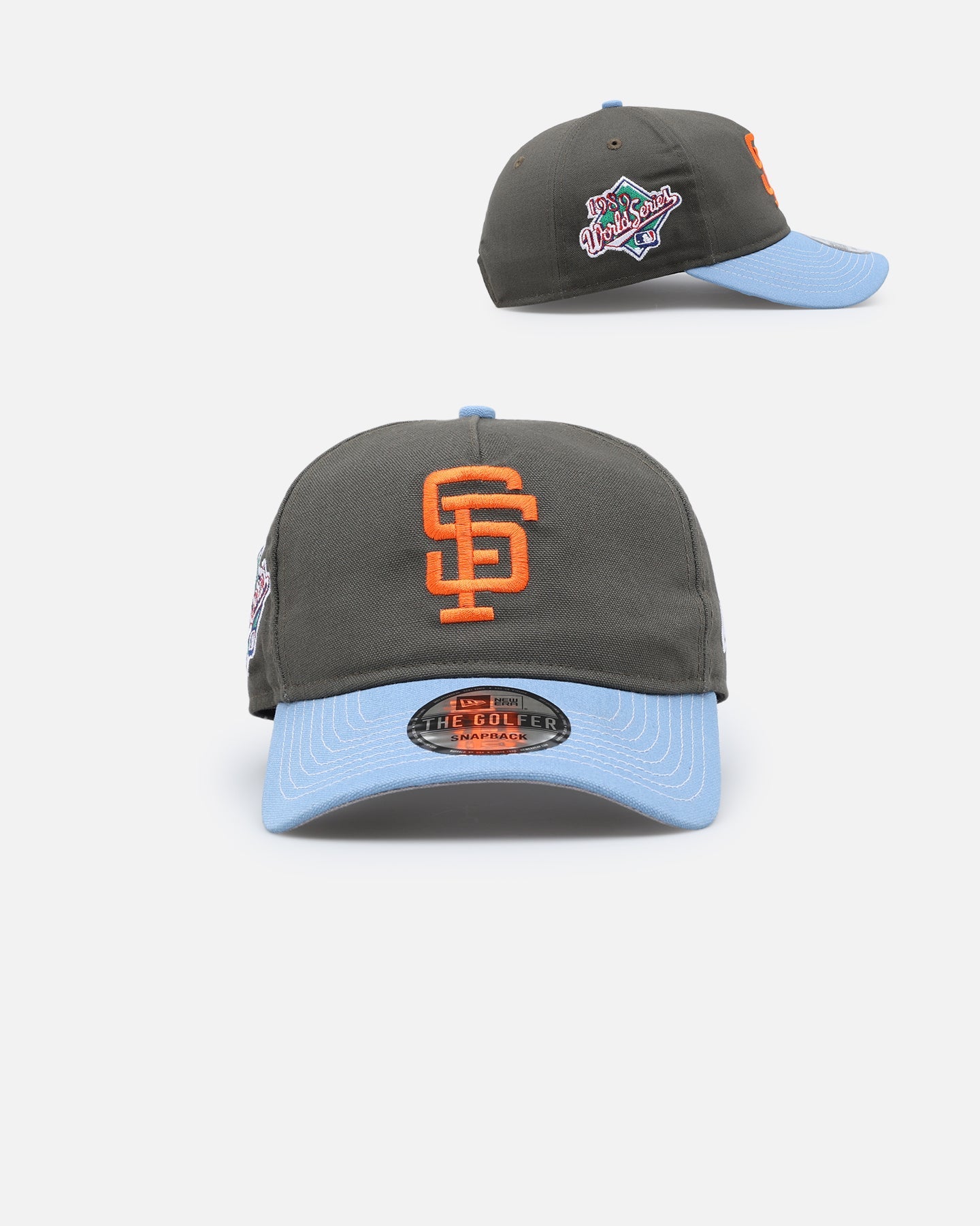 New Era San Francisco Giants 'Contrast Visor' Pre-Curved Golfer Snapback Moss/Sky