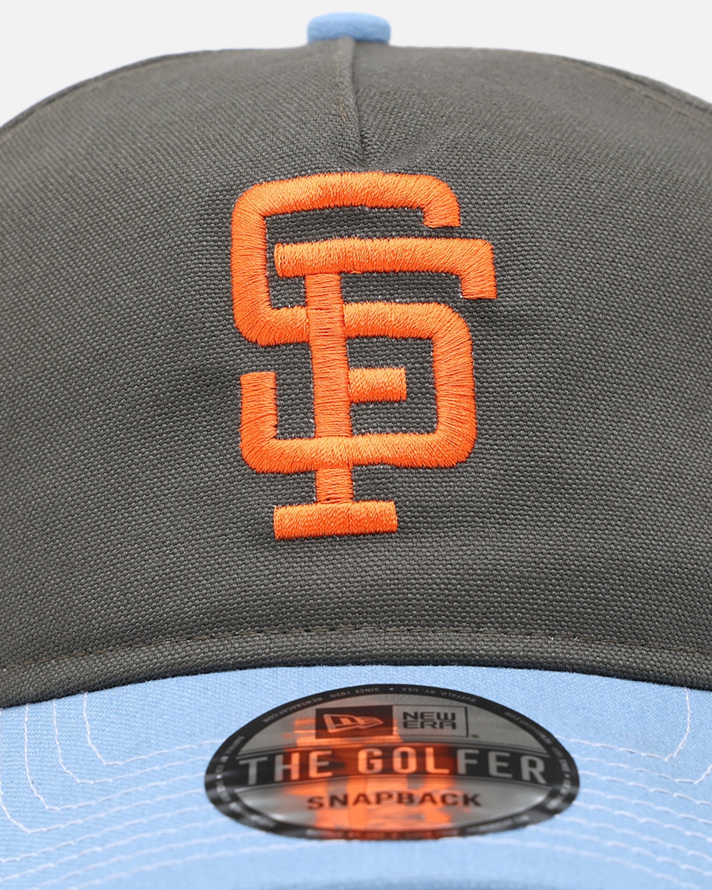 New Era San Francisco Giants 'Contrast Visor' Pre-Curved Golfer Snapback Moss/Sky