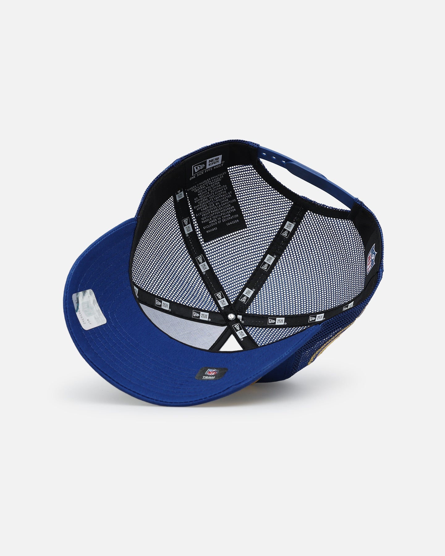 New Era Miami Dolphins 'Podium Pack' Pre-Curved Golfer Trucker Snapback Light Royal/Metallic
