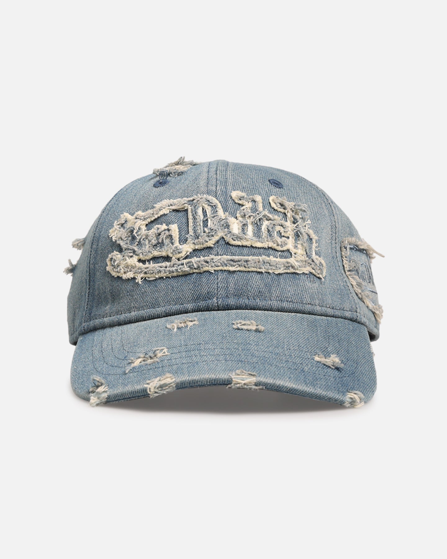 Von Dutch Washed Denim Strapback Hat Light Blue Acidwash