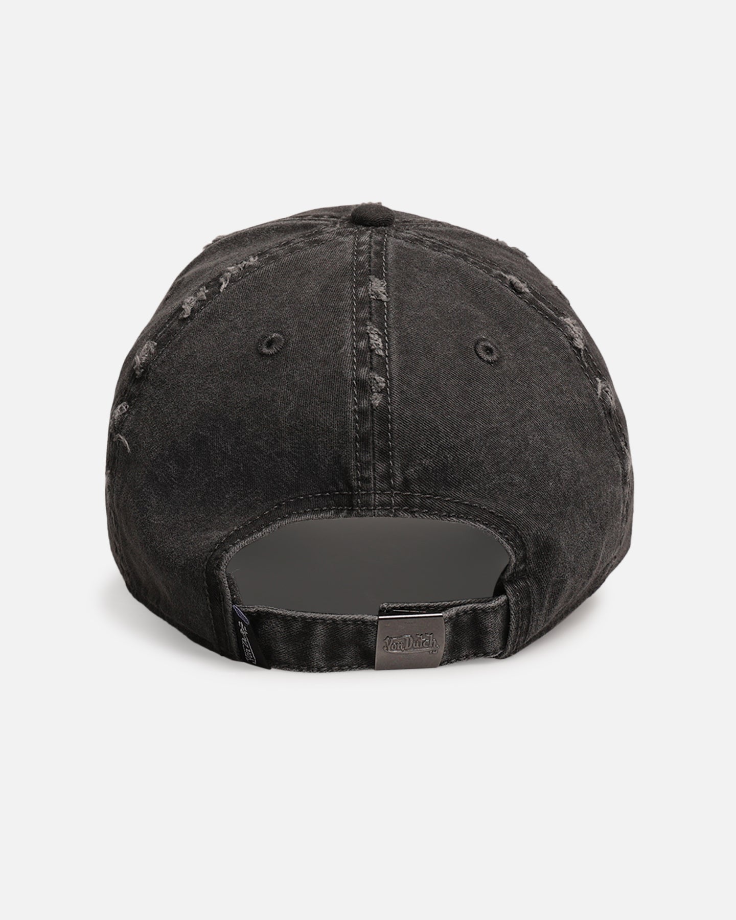 Von Dutch Von Dutch Distressed Twill Strapback Cap Black