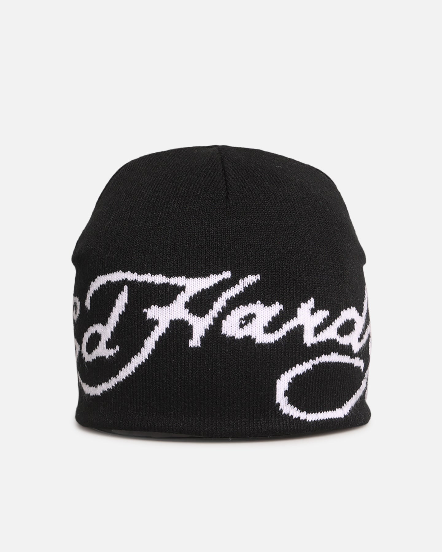 Ed Hardy Script Skull Knit Beanie Black