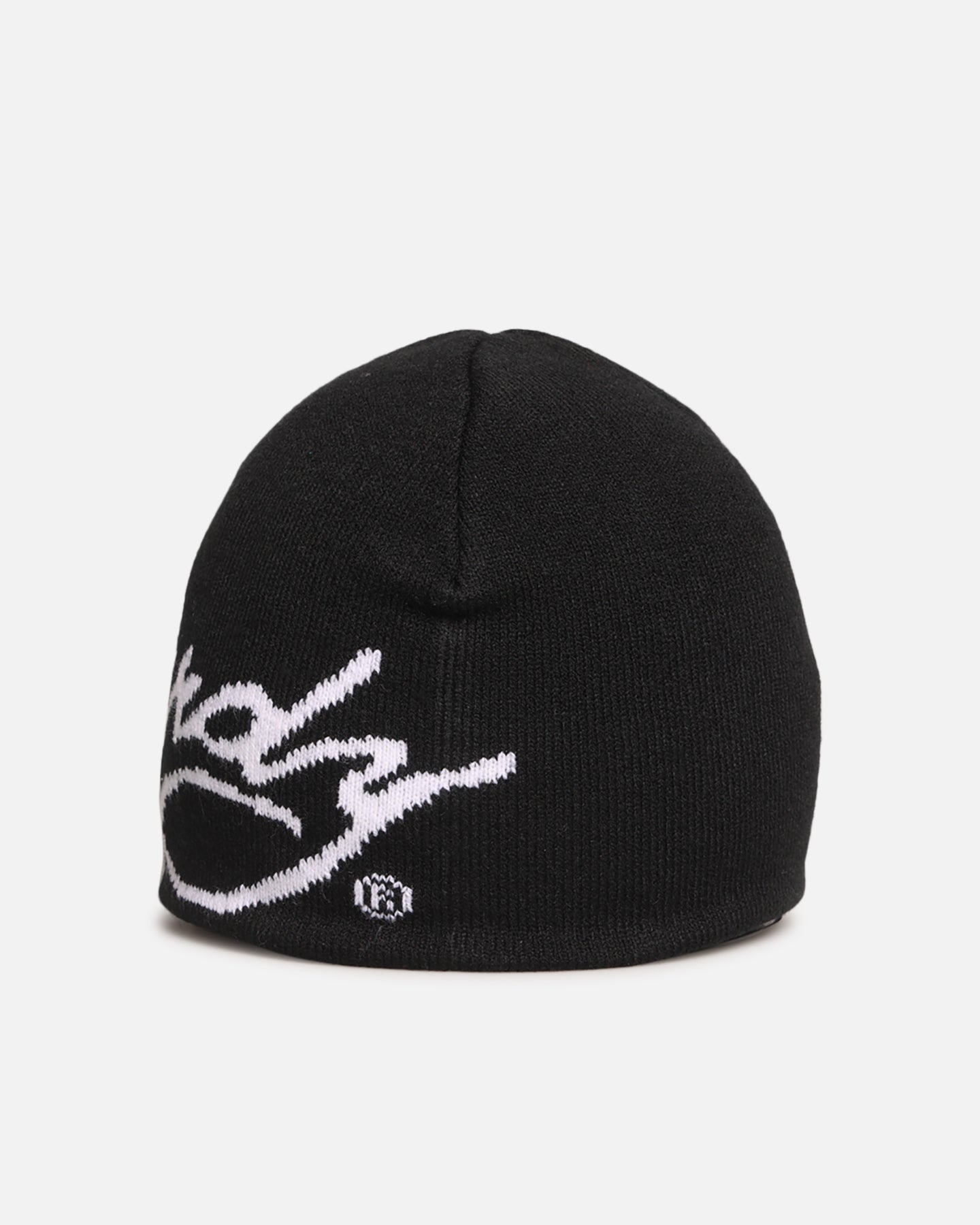 Ed Hardy Script Skull Knit Beanie Black