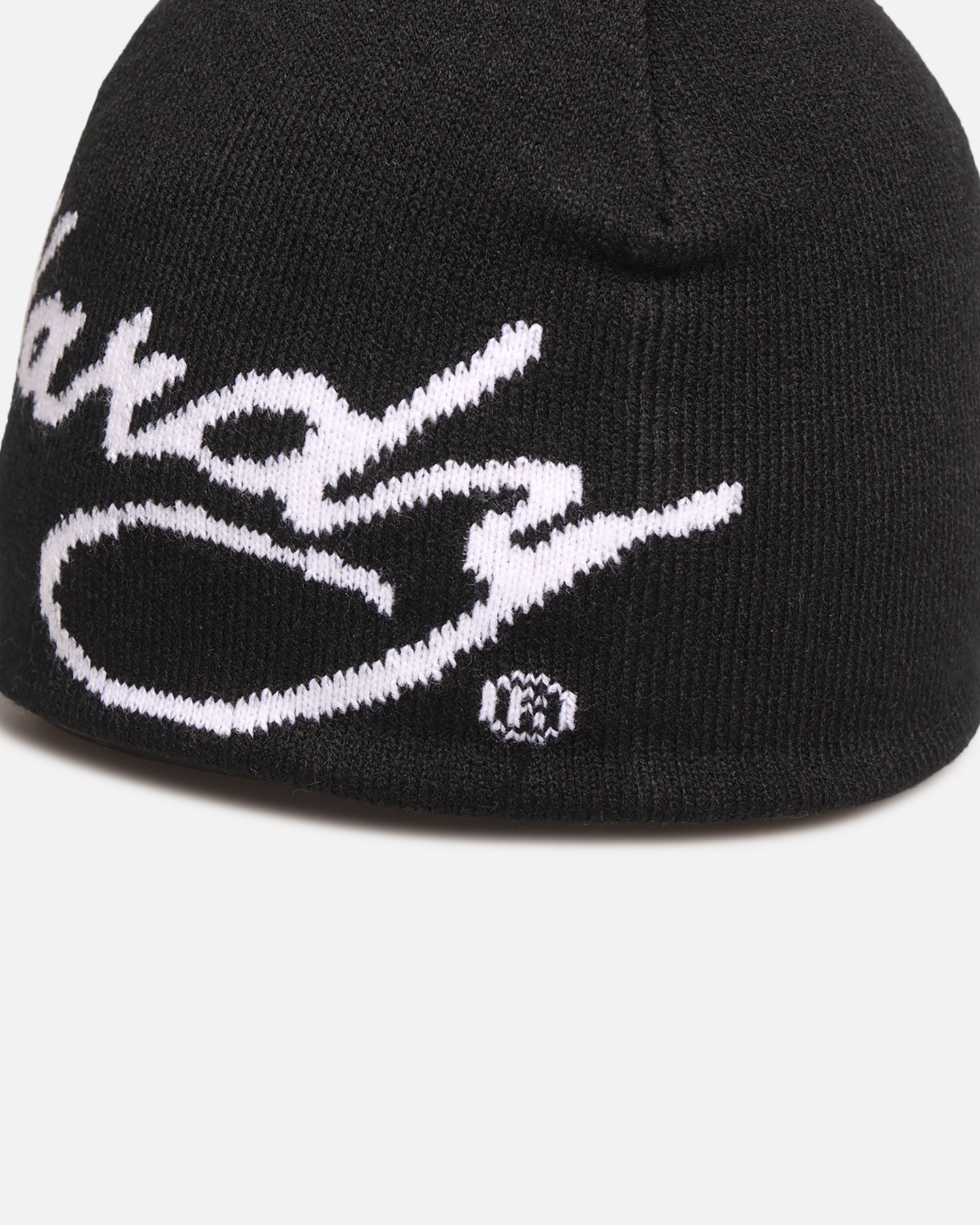 Ed Hardy Script Skull Knit Beanie Black