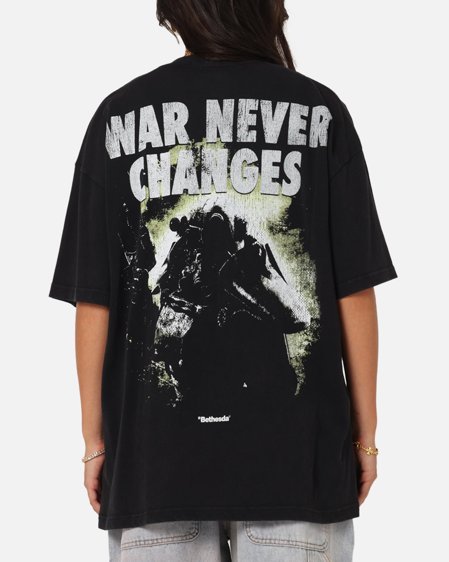 73 Studio X Fallout '08 Fallout 3 Vintage T-Shirt Black Acidwash