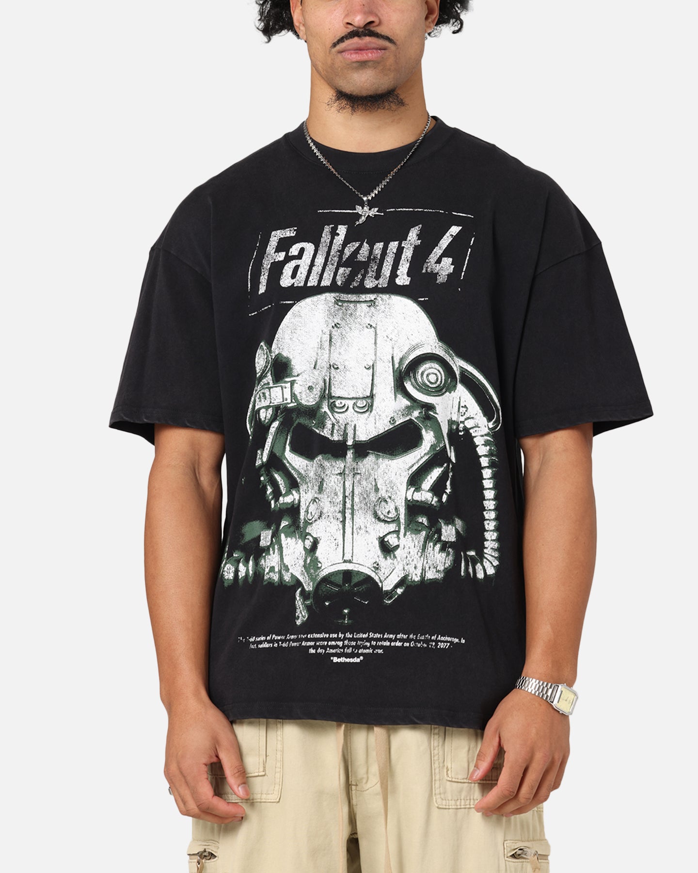 73 Studio X Fallout '15 Fallout 4 Vintage T-Shirt Black Acidwash