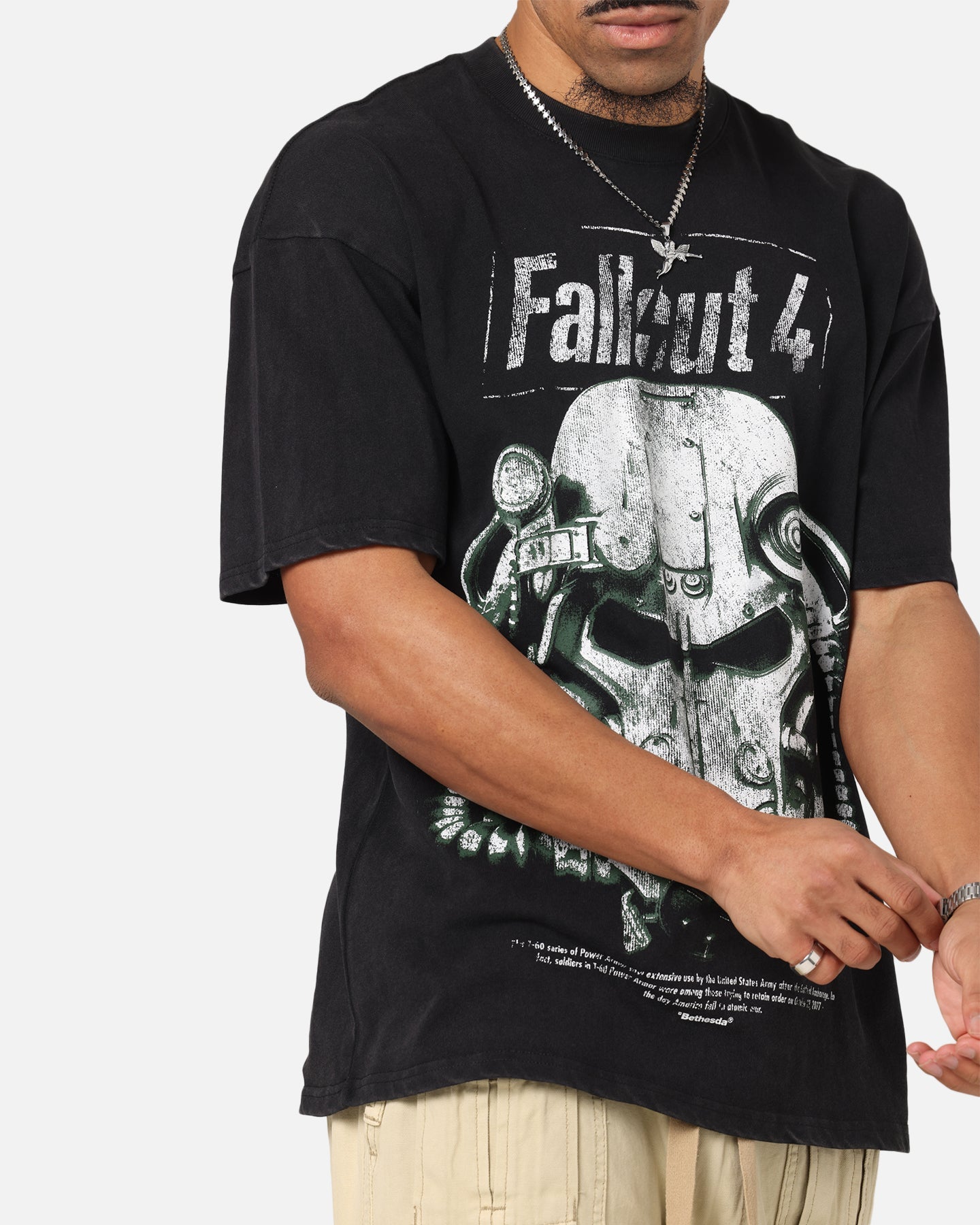 73 Studio X Fallout '15 Fallout 4 Vintage T-Shirt Black Acidwash