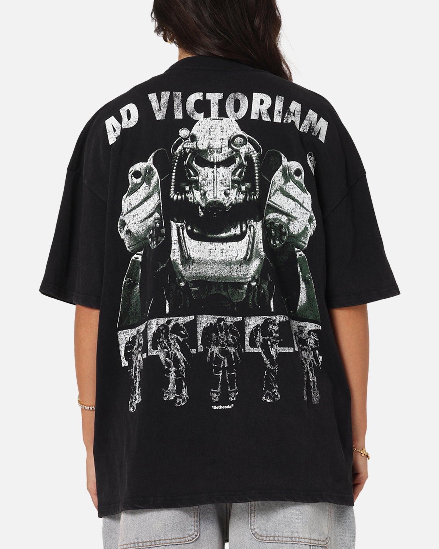 73 Studio X Fallout '15 Fallout 4 Vintage T-Shirt Black Acidwash