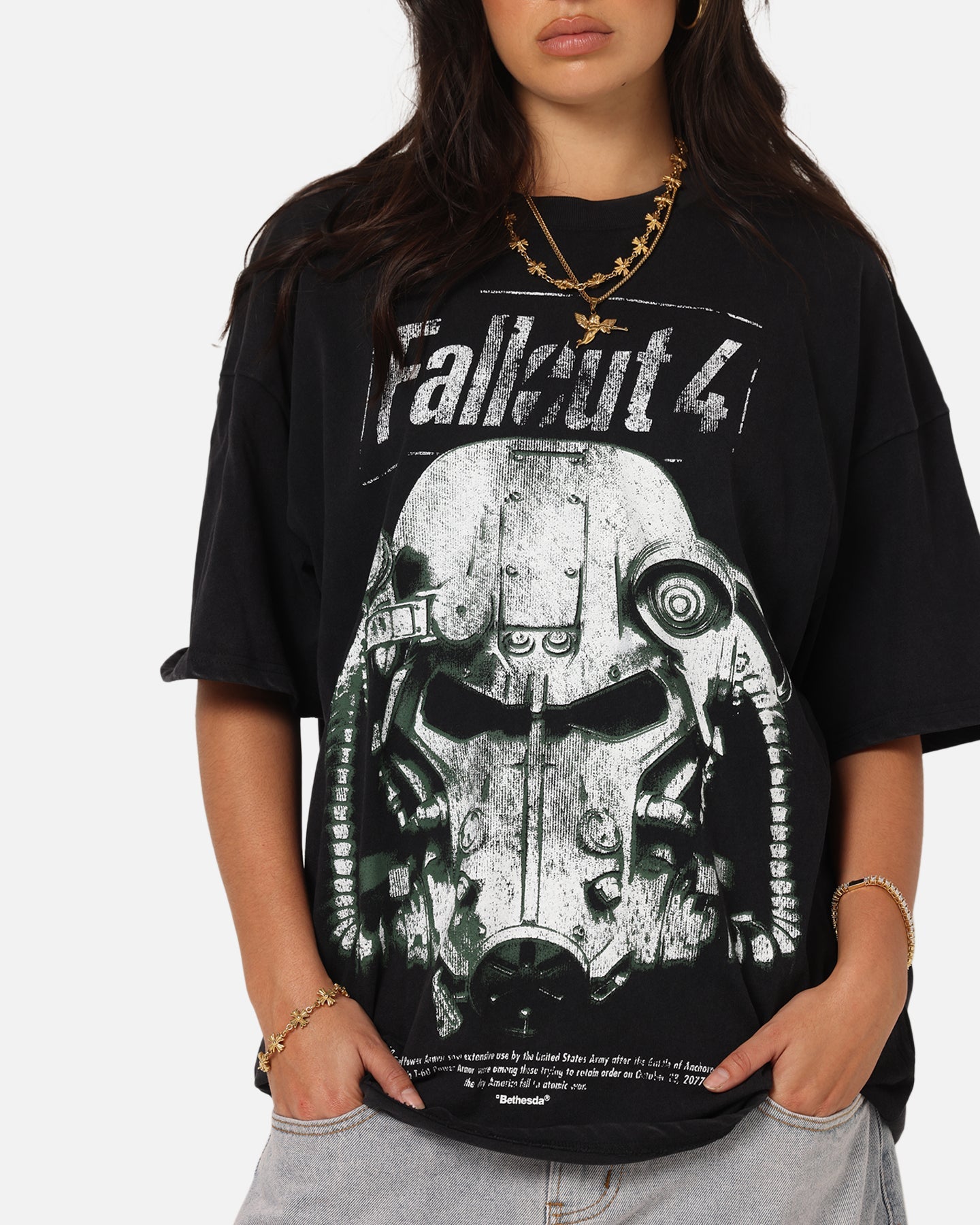 73 Studio X Fallout '15 Fallout 4 Vintage T-Shirt Black Acidwash