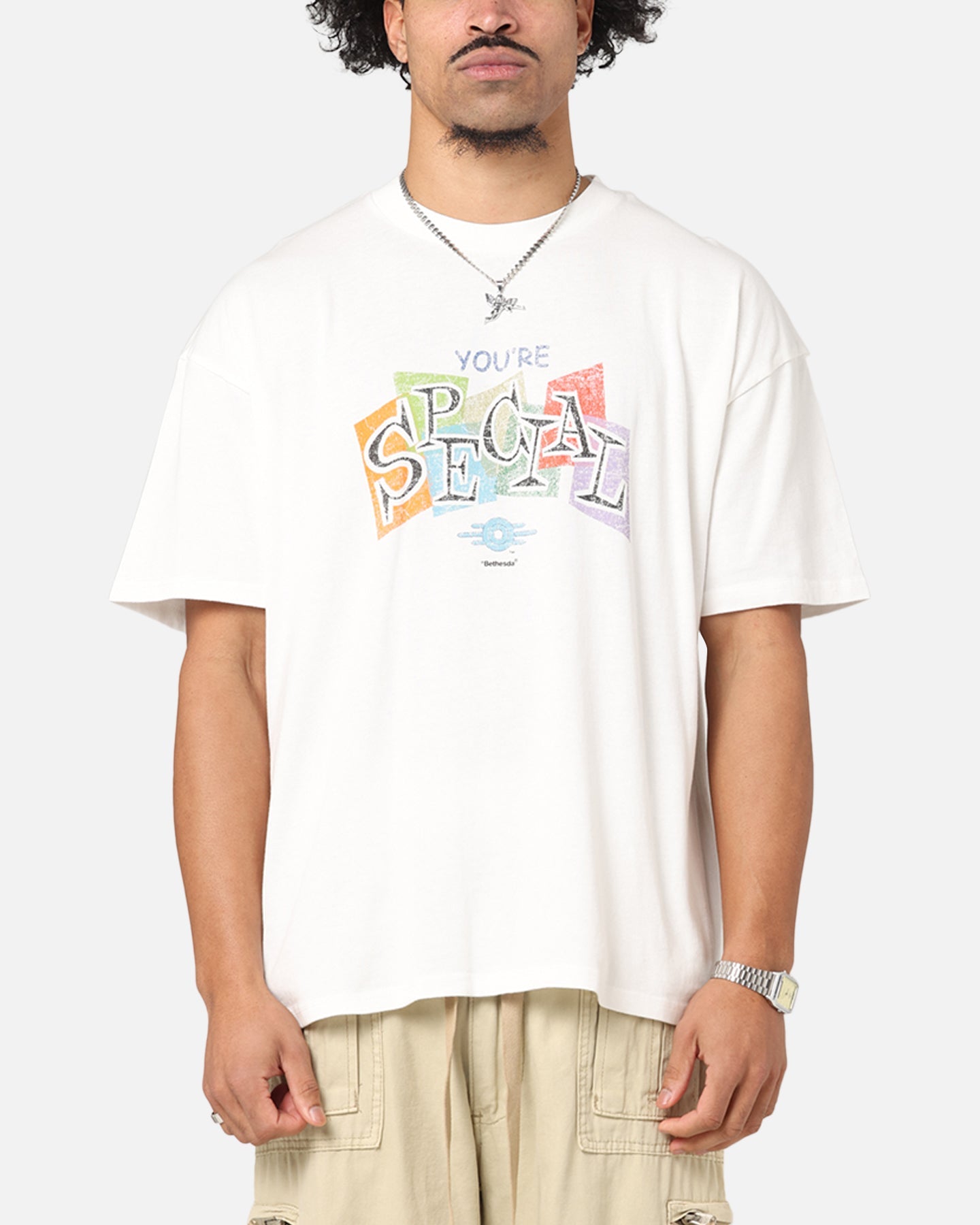 73 Studio X Fallout '76 S.P.E.C.I.A.L Vintage T-Shirt Off White