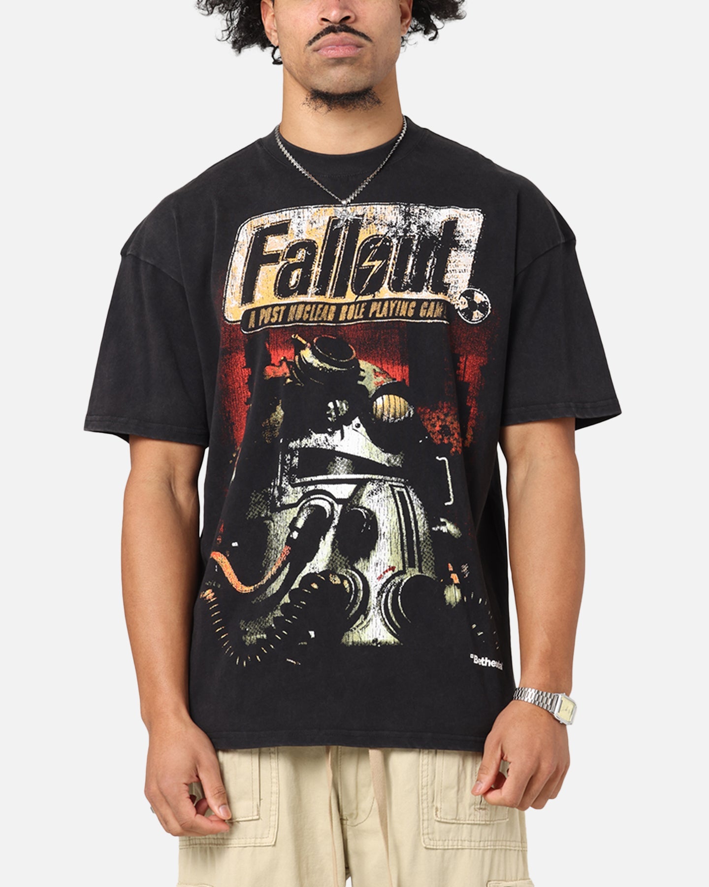 73 Studio X Fallout '97 Fallout Vintage T-Shirt Black Acidwash