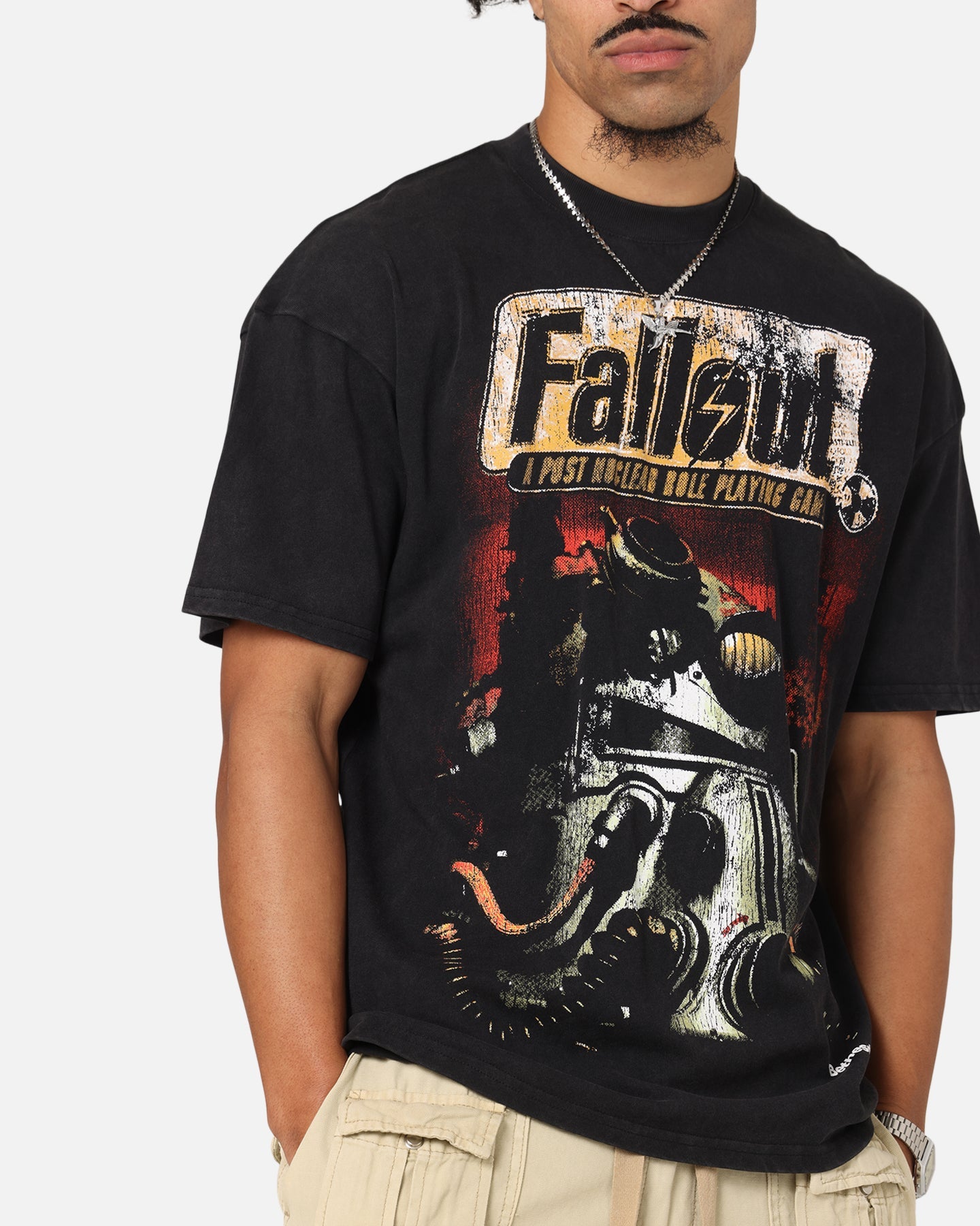 73 Studio X Fallout '97 Fallout Vintage T-Shirt Black Acidwash