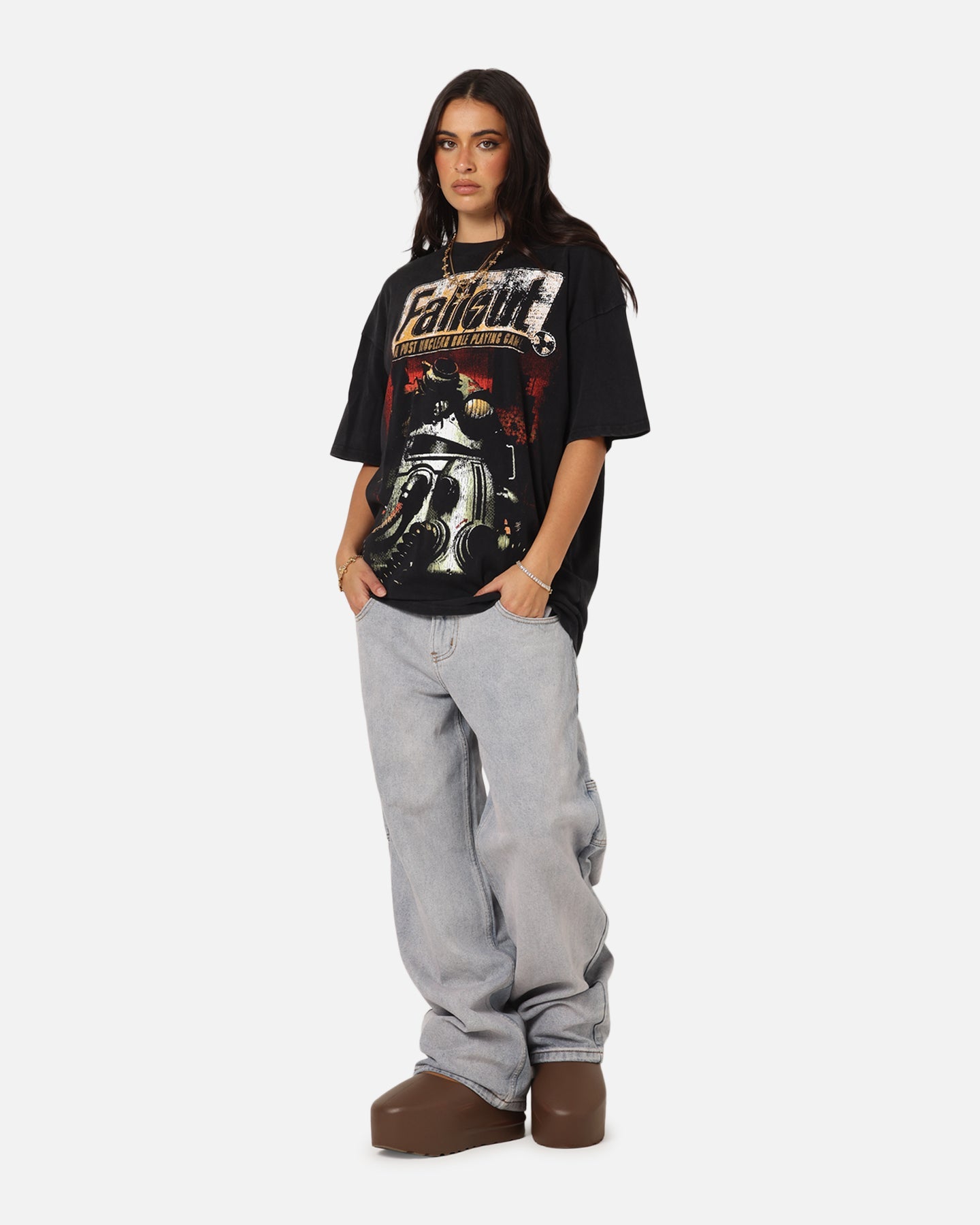 73 Studio X Fallout '97 Fallout Vintage T-Shirt Black Acidwash