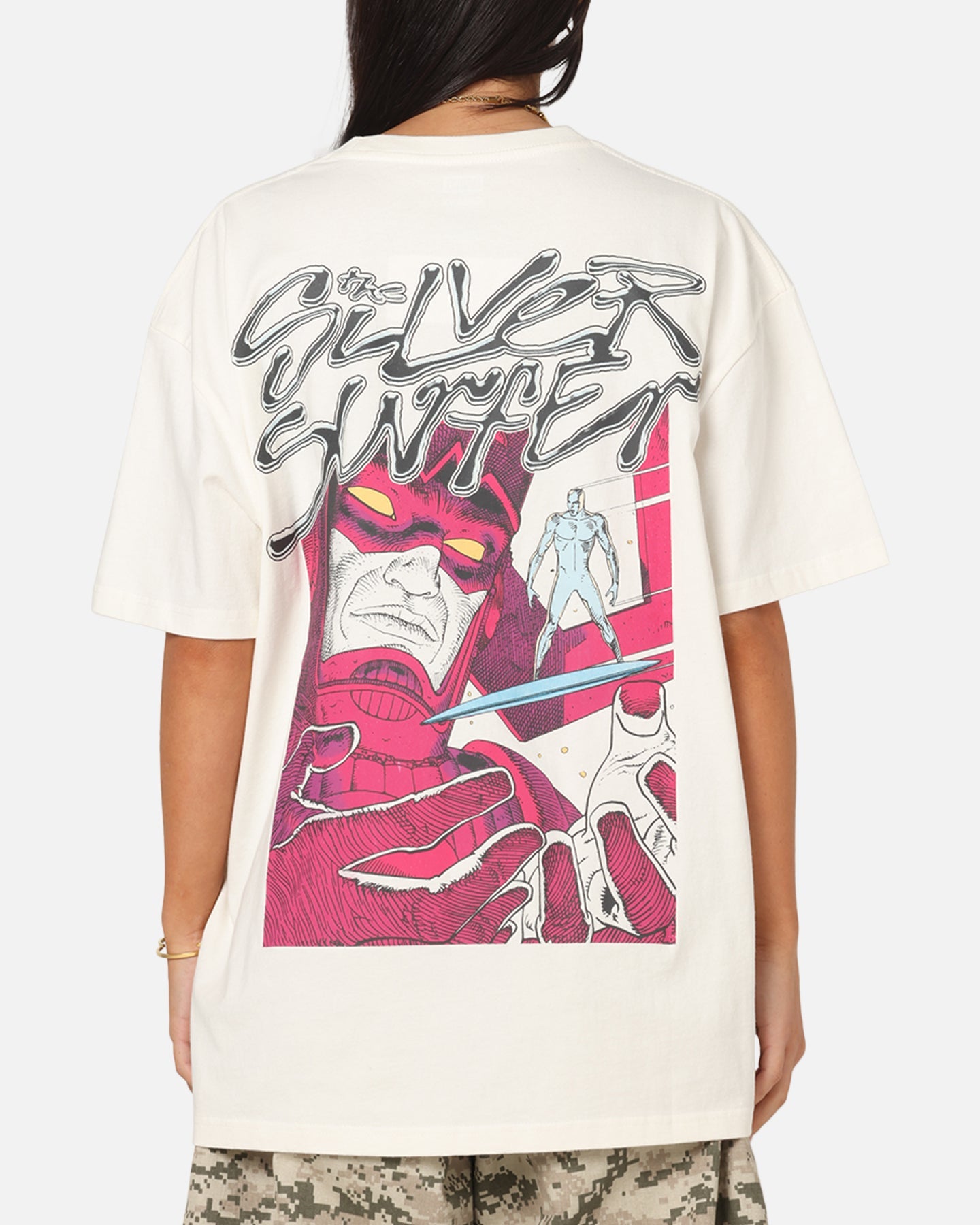 73 Studio Marvel Fantastic Four Silver Surfer Heavy T-Shirt Off White