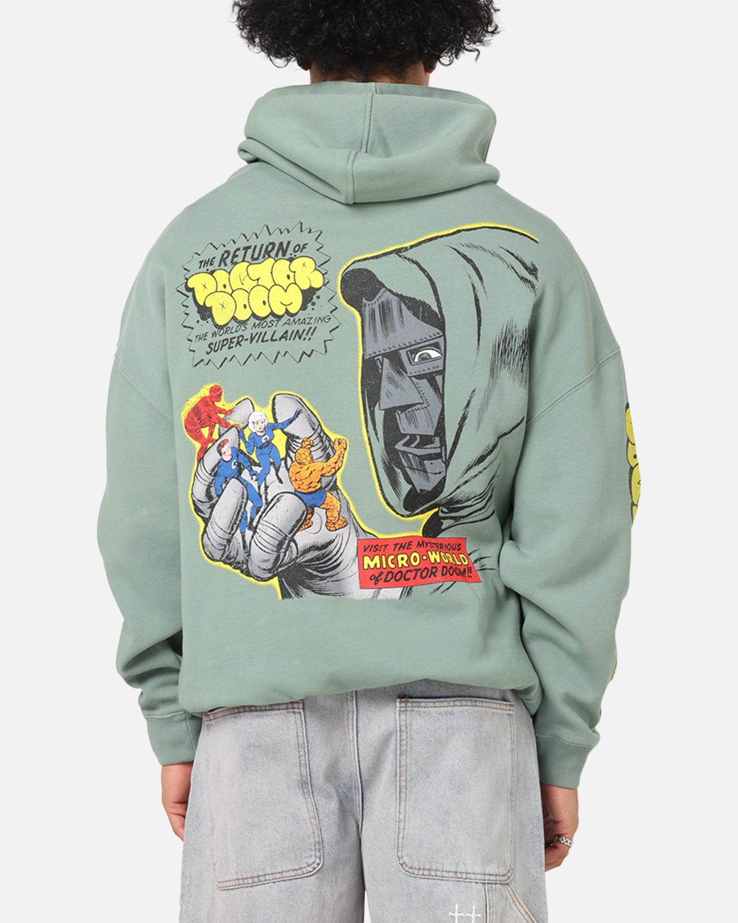 American Thrift Marvel Fantastic Four Doctor Doom Villian Premium Hoodie Green