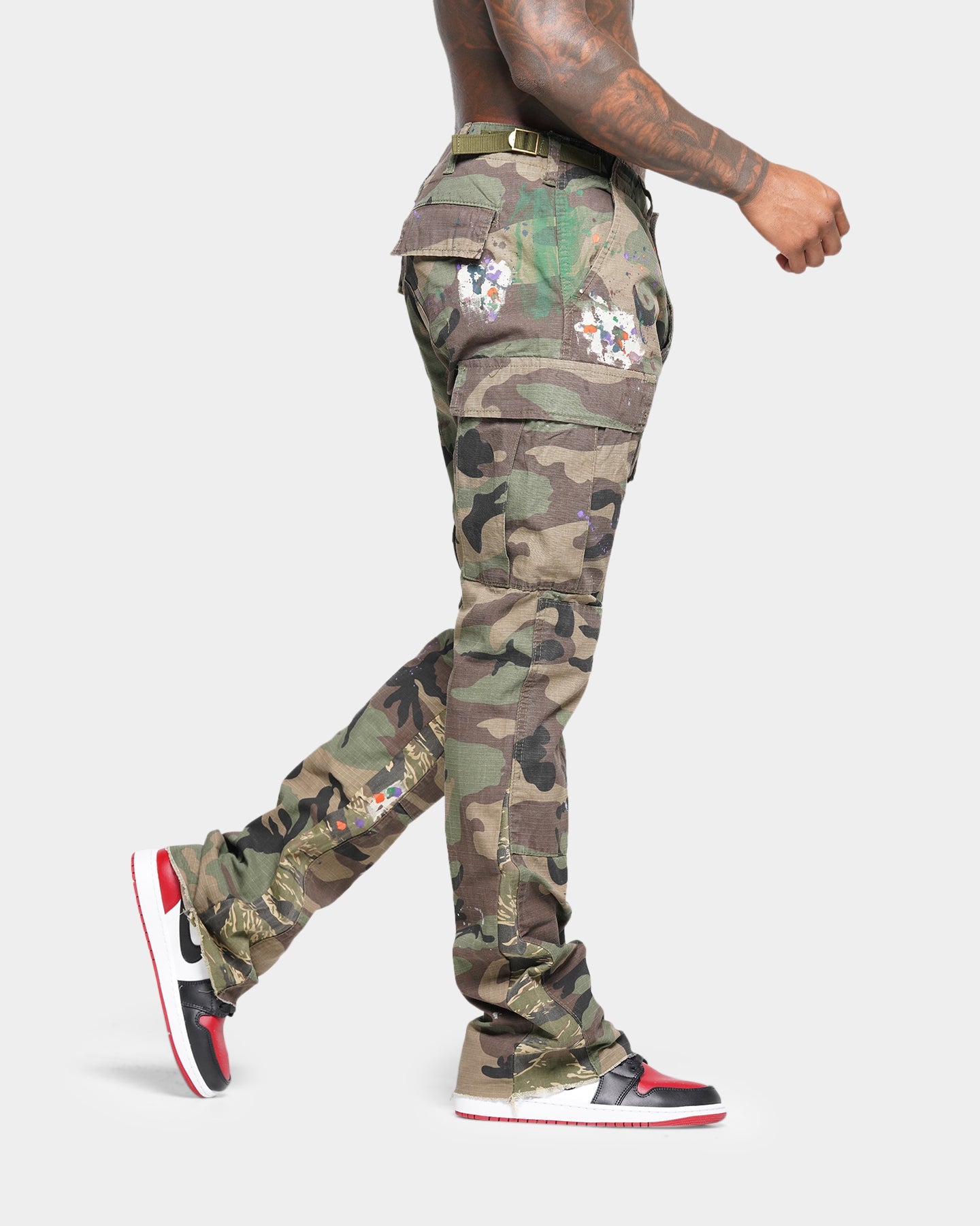 MNML Bootcut Contrast Cargo Pants Camo