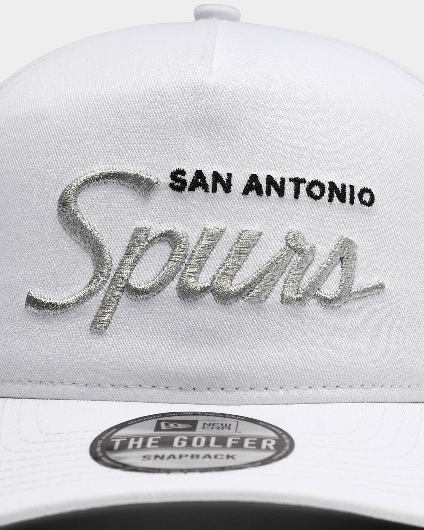 New Era San Antonio Spurs Script Old Golfer Snapback White