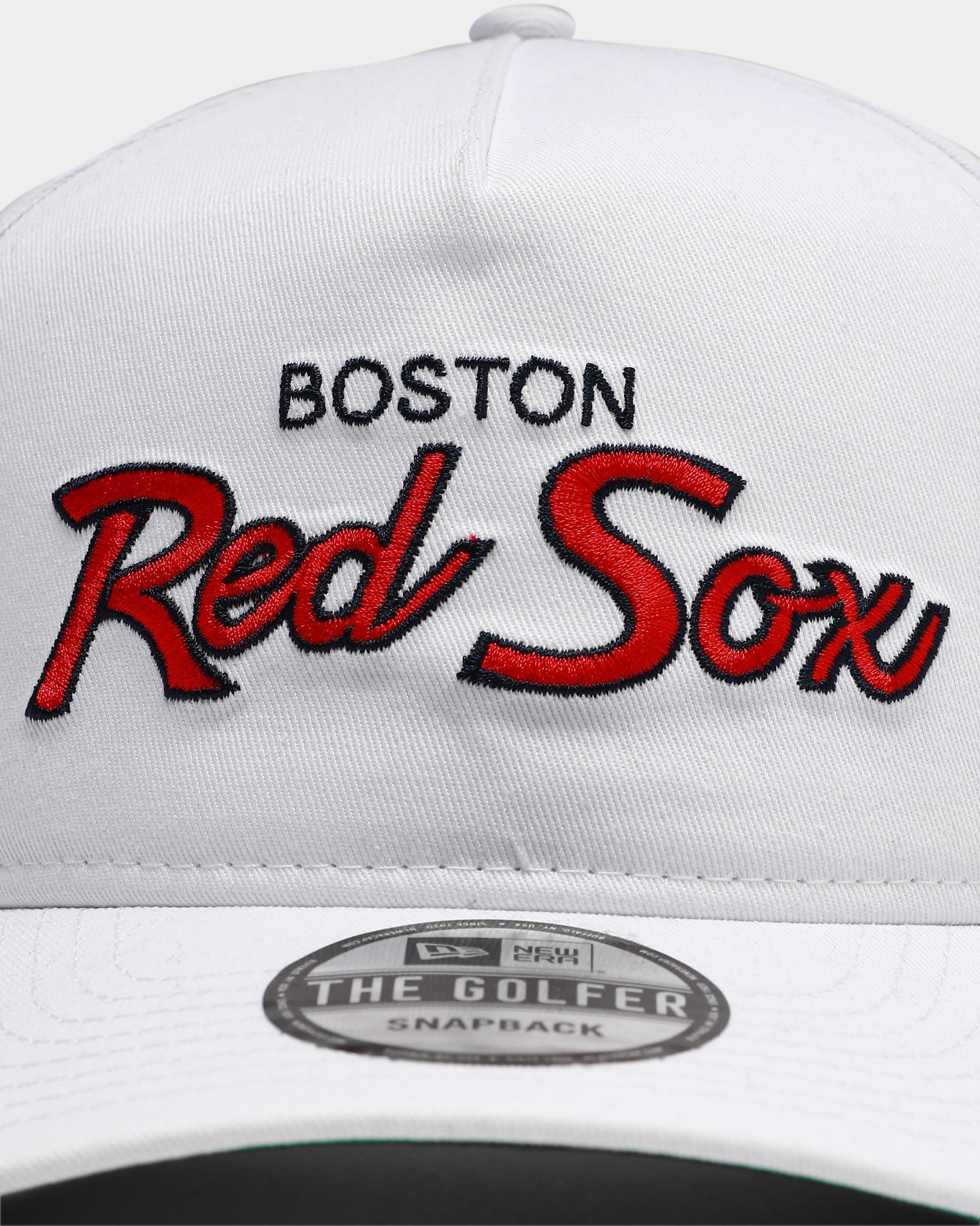 New Era Boston Redsox Script Old Golfer Snapback White