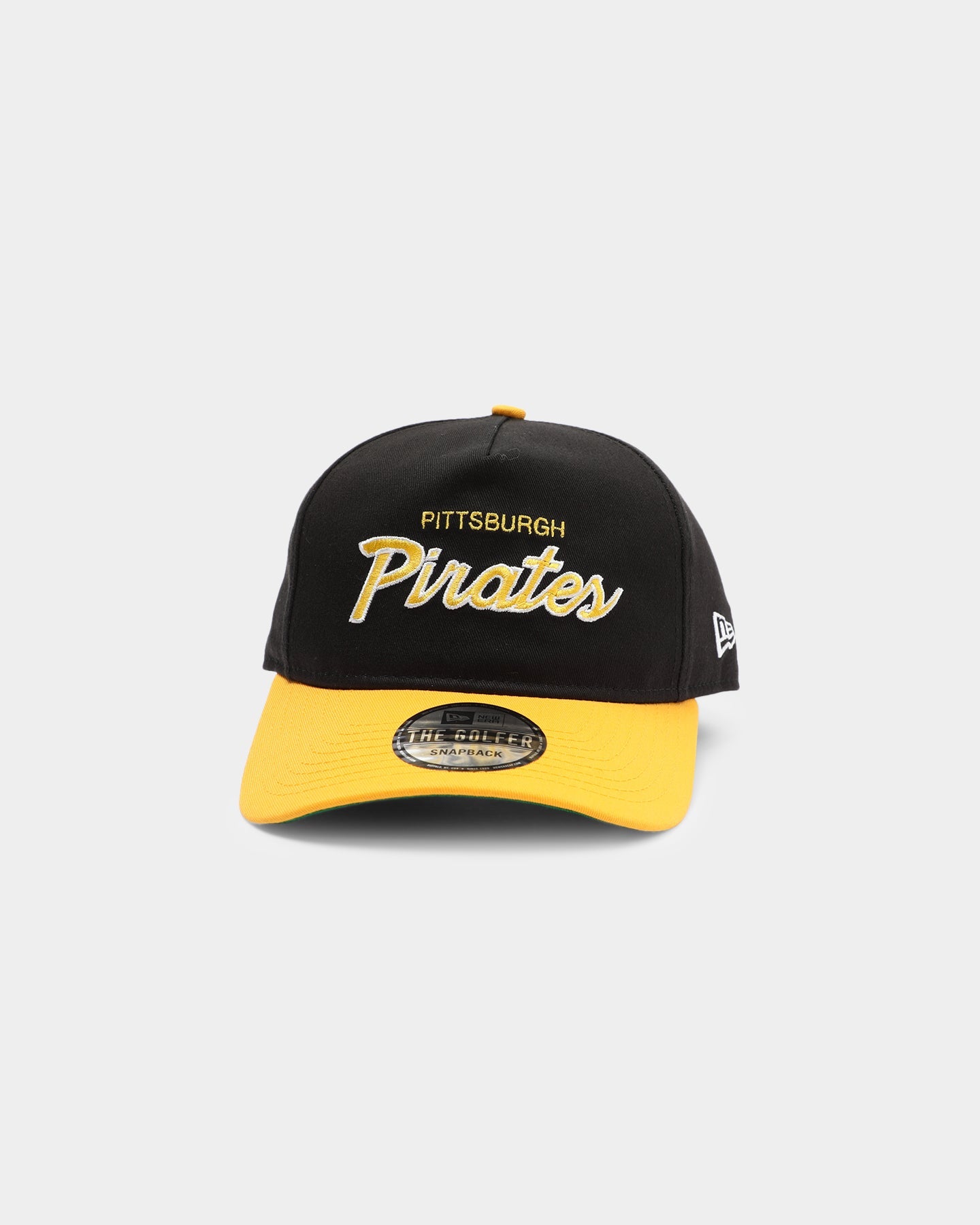 New Era Pittsburgh Pirates 2-Tone Script Old Golfer Snapback Black/Yellow