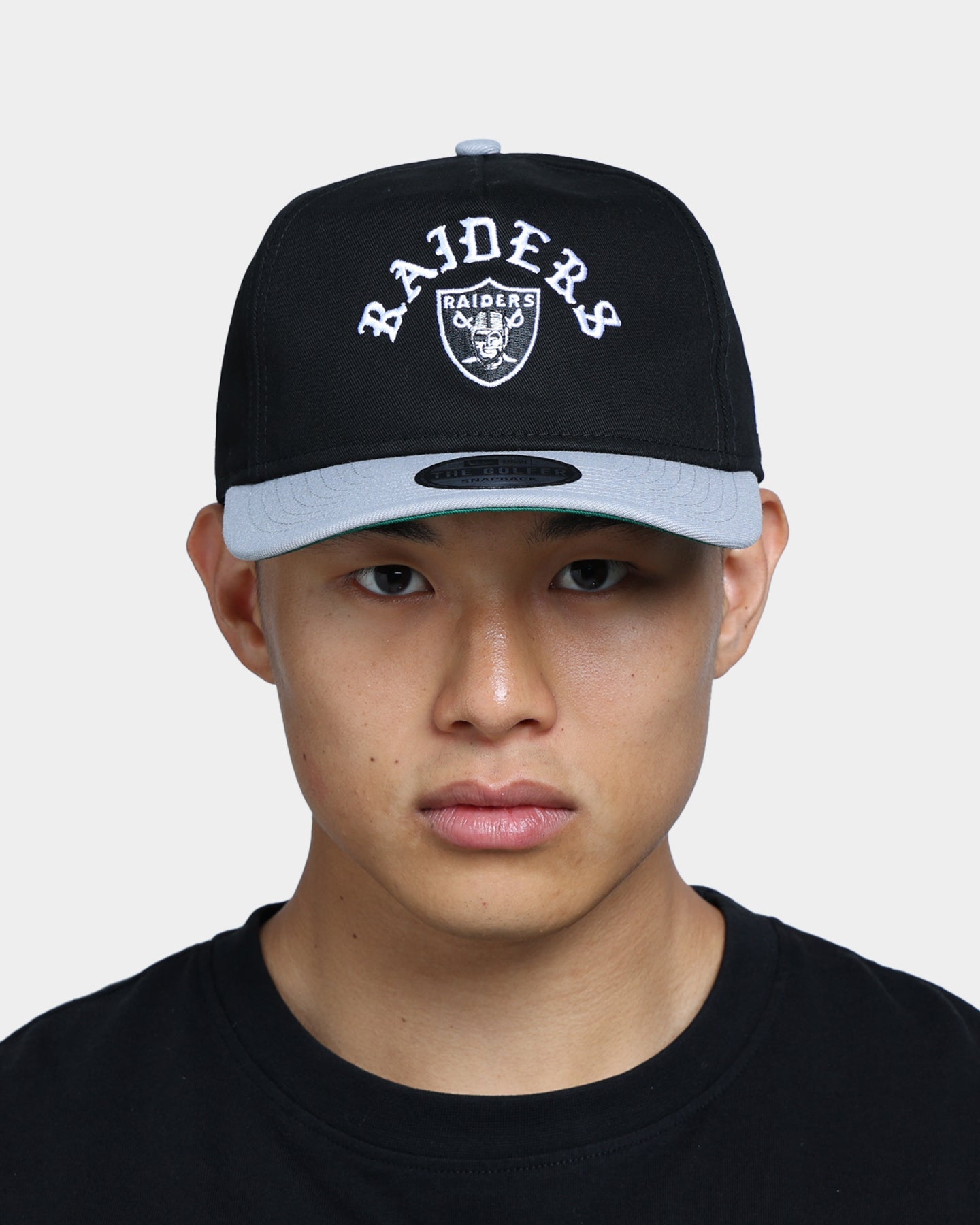 New Era Las Vegas Raiders Gothic Logo Old Golfer Snapback Black/Grey