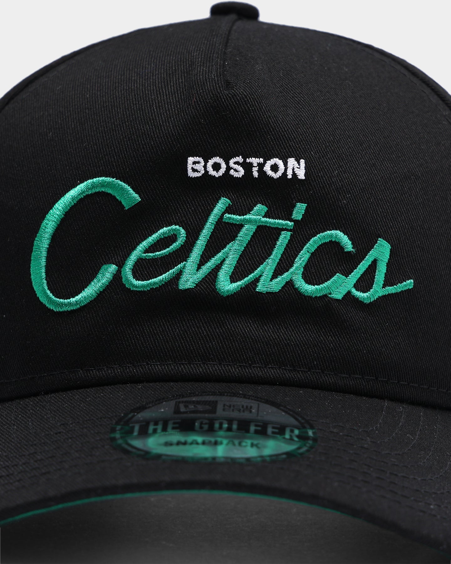 New Era Boston Celtics Coach Script Old Golfer Snapback Black