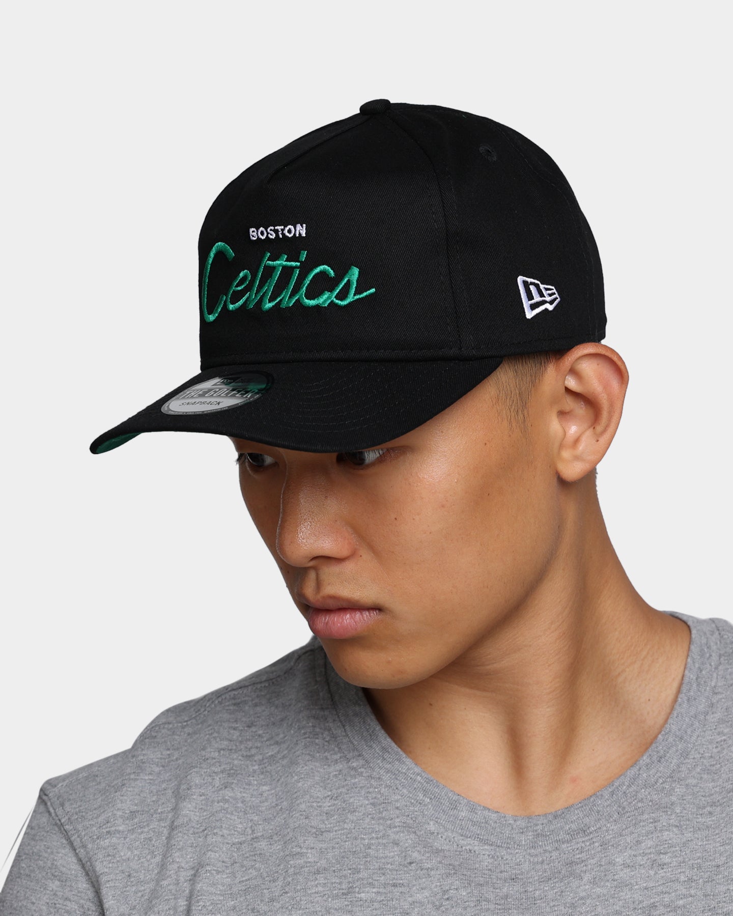 New Era Boston Celtics Coach Script Old Golfer Snapback Black