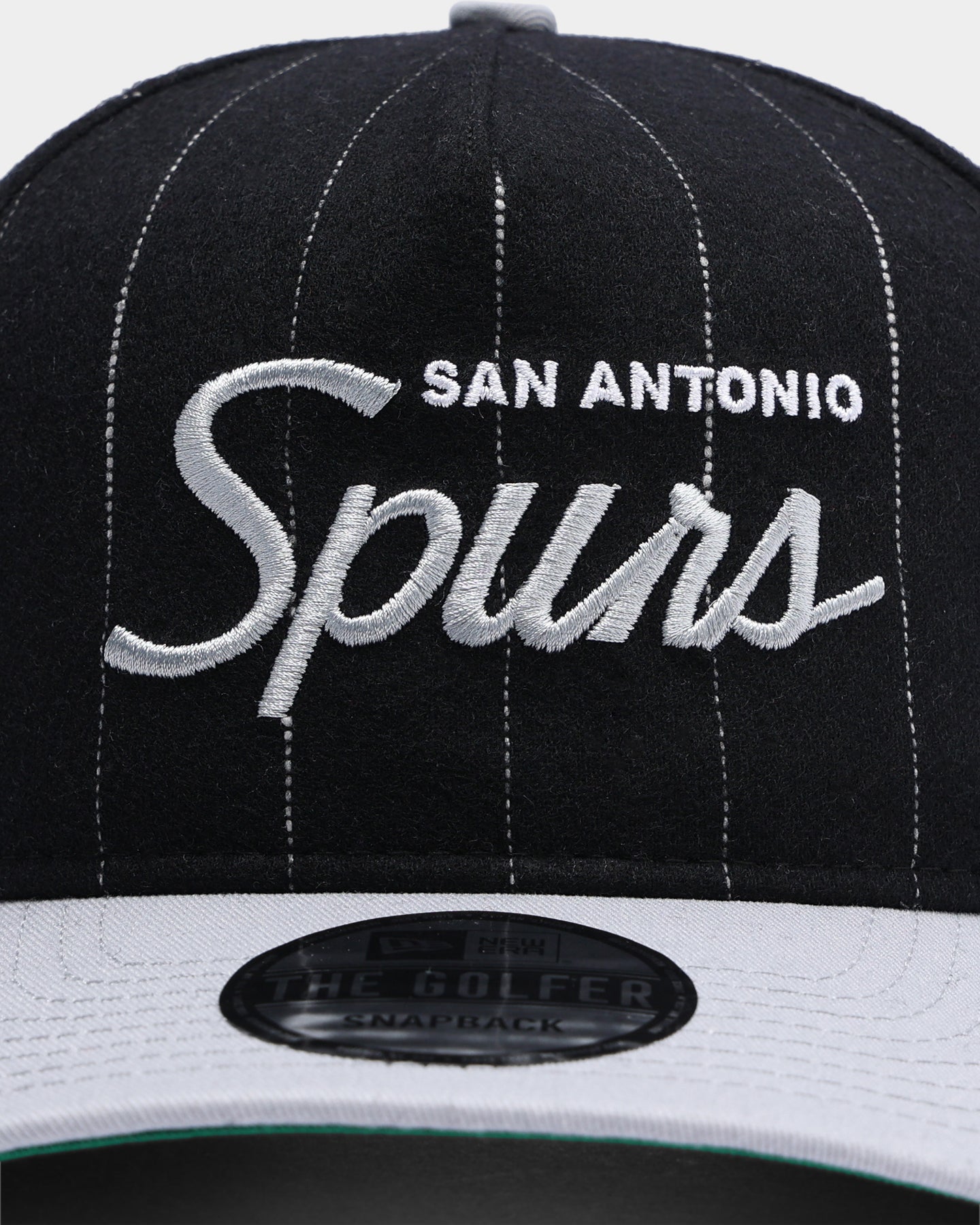 New Era San Antonio Spurs Pinstripe 2 Tone Old Golfer Snapback Pinstripe