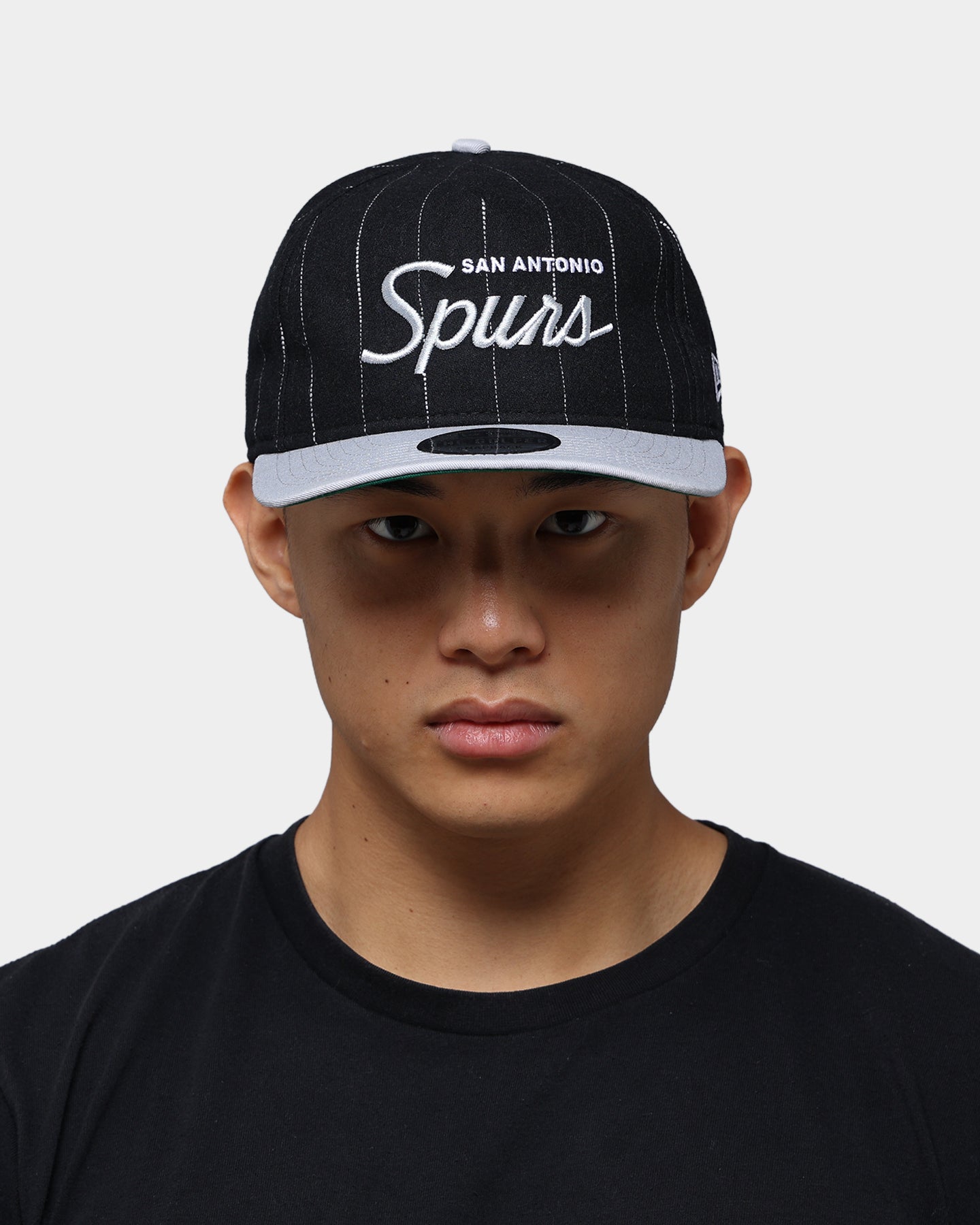 New Era San Antonio Spurs Pinstripe 2 Tone Old Golfer Snapback Pinstripe