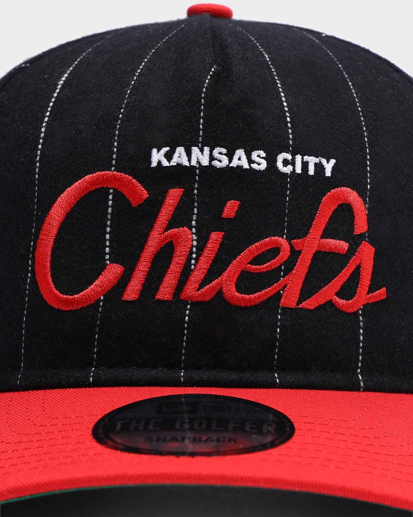 New Era Kansas City Chiefs Pinstripe 2 Tone Old Golfer Snapback Pinstripe