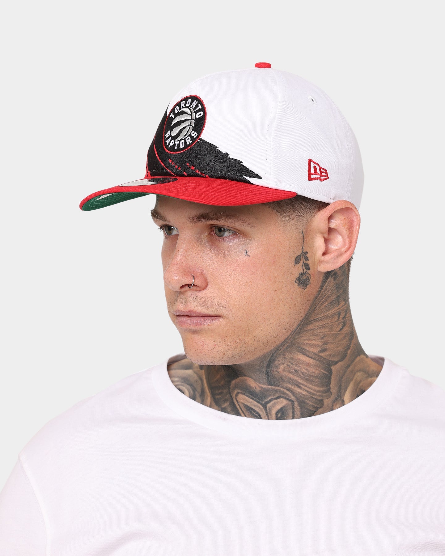 New Era Toronto Raptors Paint Stripe Old Golfer Snapback Paint Brush/Kelly Green/Red