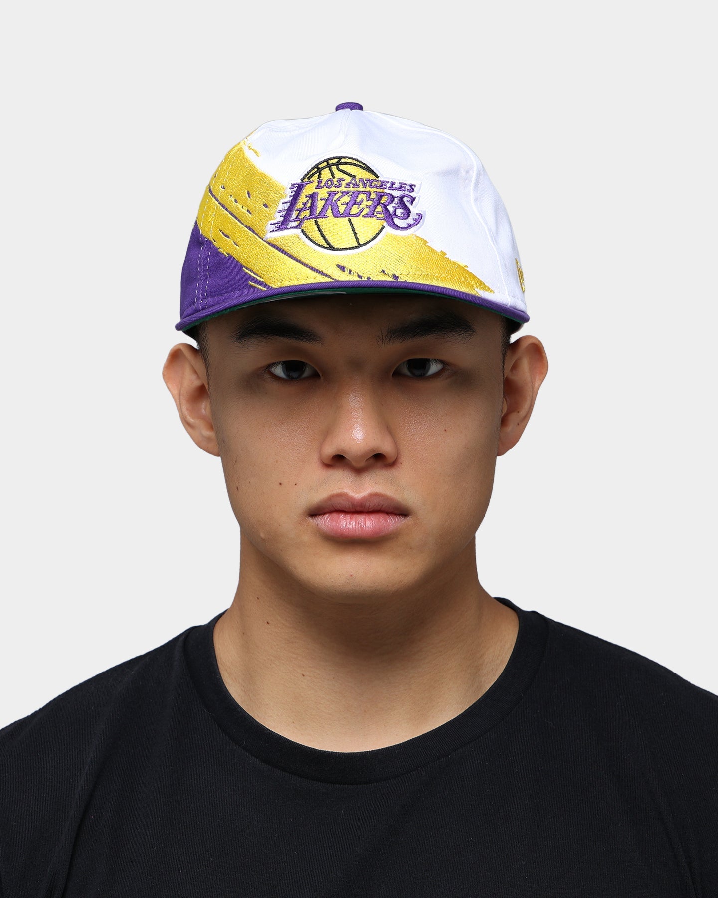 New Era Los Angeles Lakers Paint Stripe Old Golfer Snapback Paint Brush