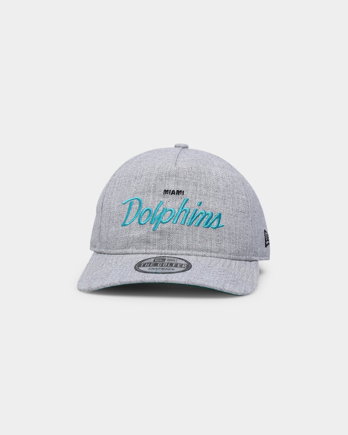 New Era Miami Dolphins Script Old Golfer Snapback Heather Grey
