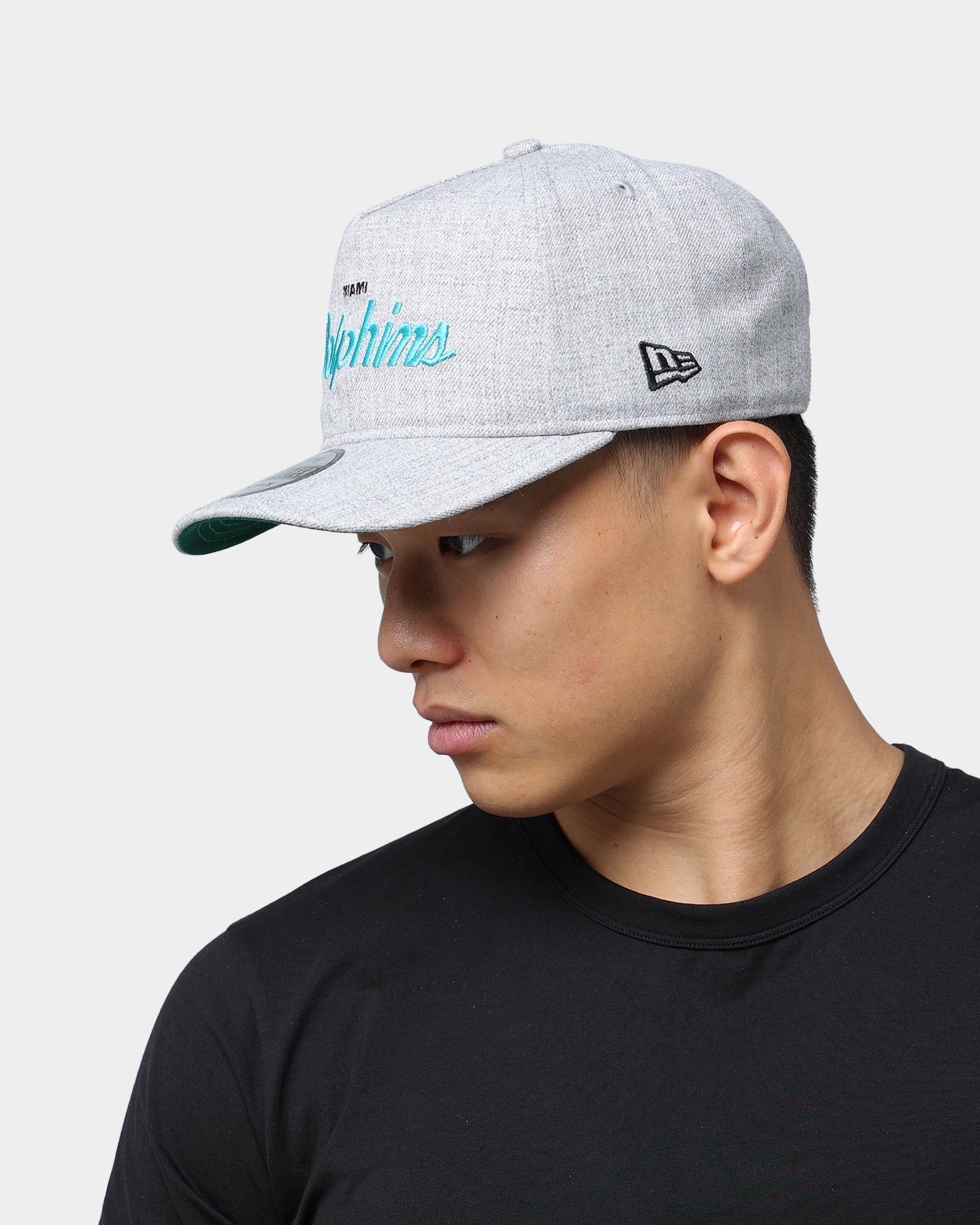 New Era Miami Dolphins Script Old Golfer Snapback Heather Grey
