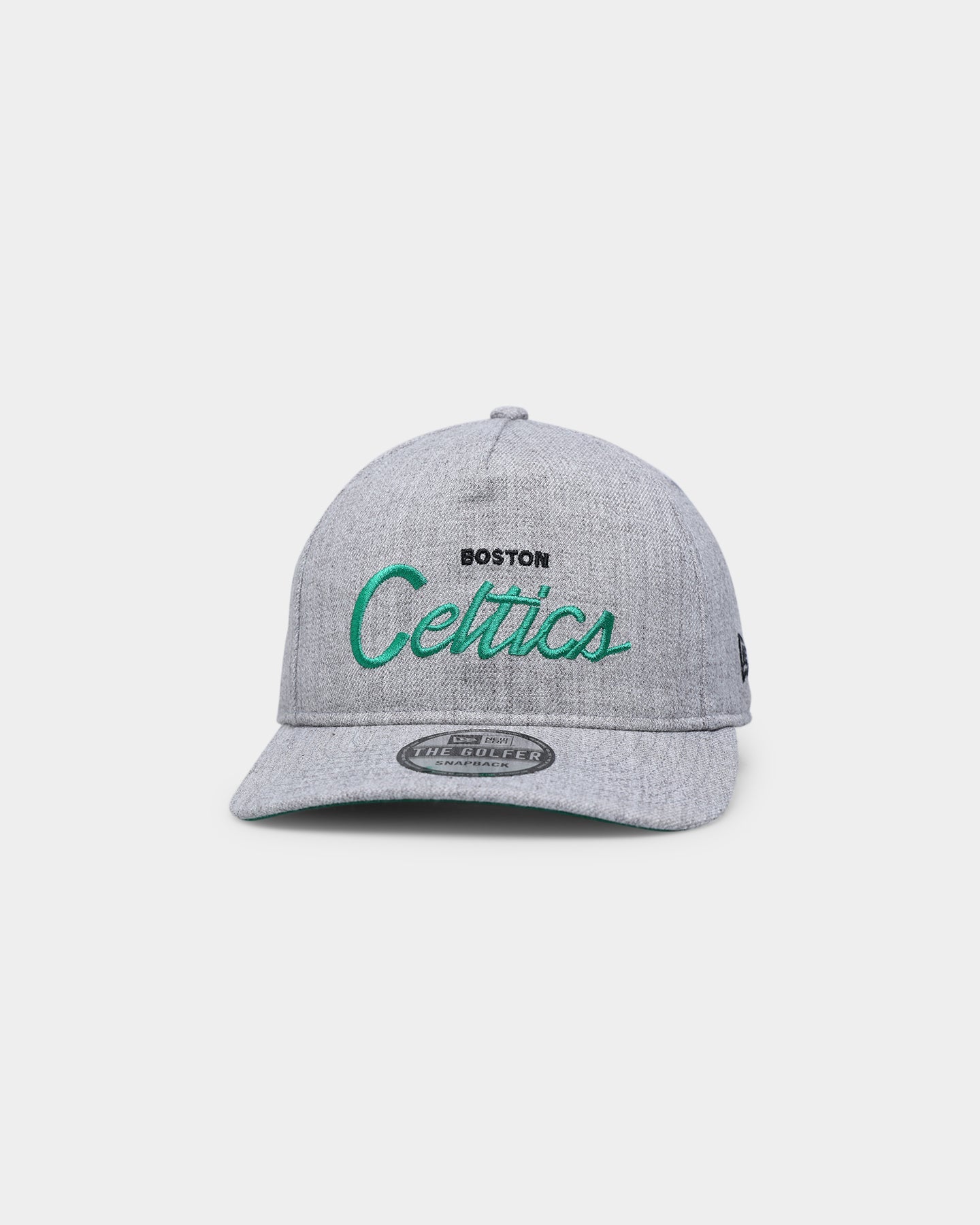 New Era Boston Celtics Script Old Golfer Snapback Heather Grey
