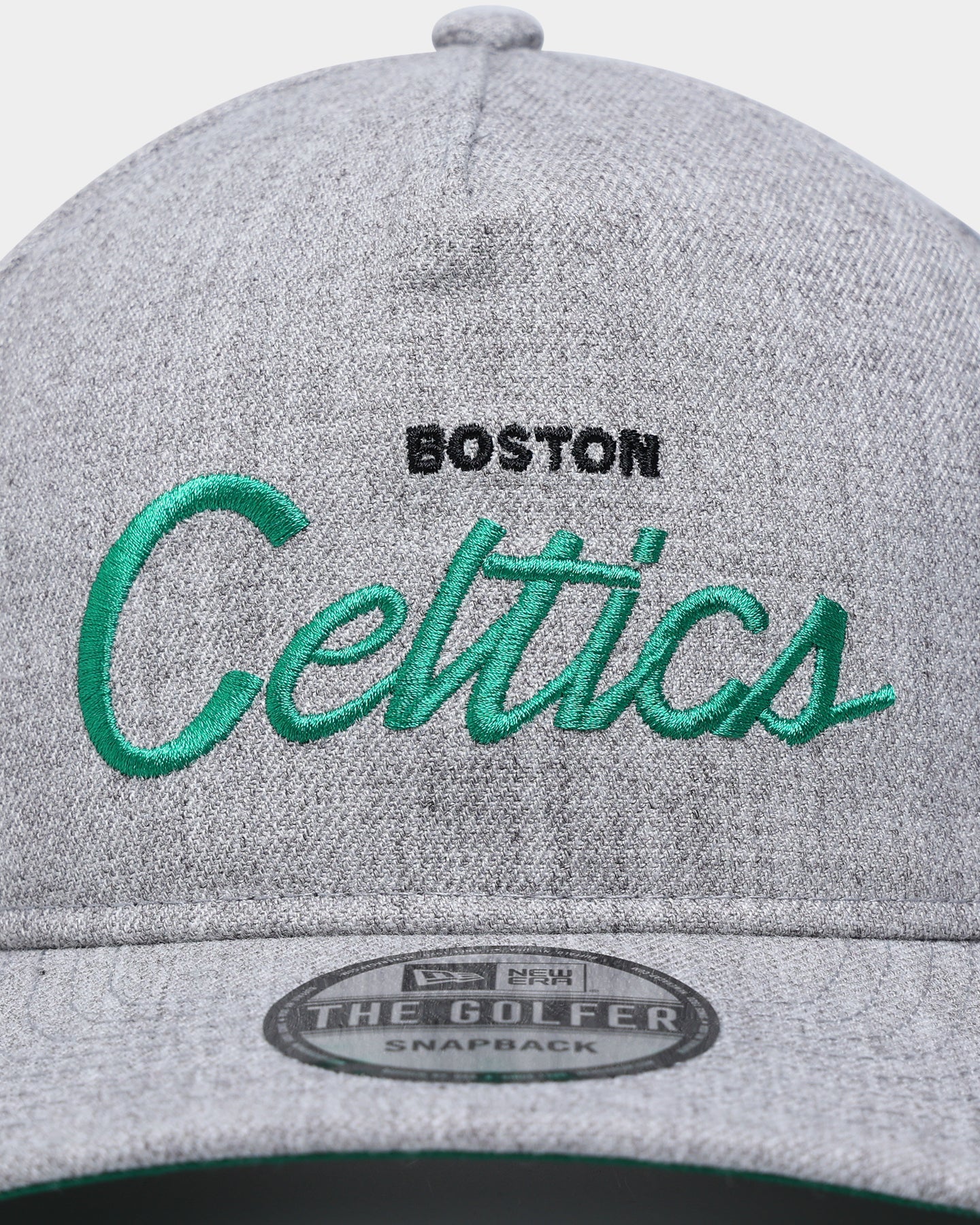 New Era Boston Celtics Script Old Golfer Snapback Heather Grey