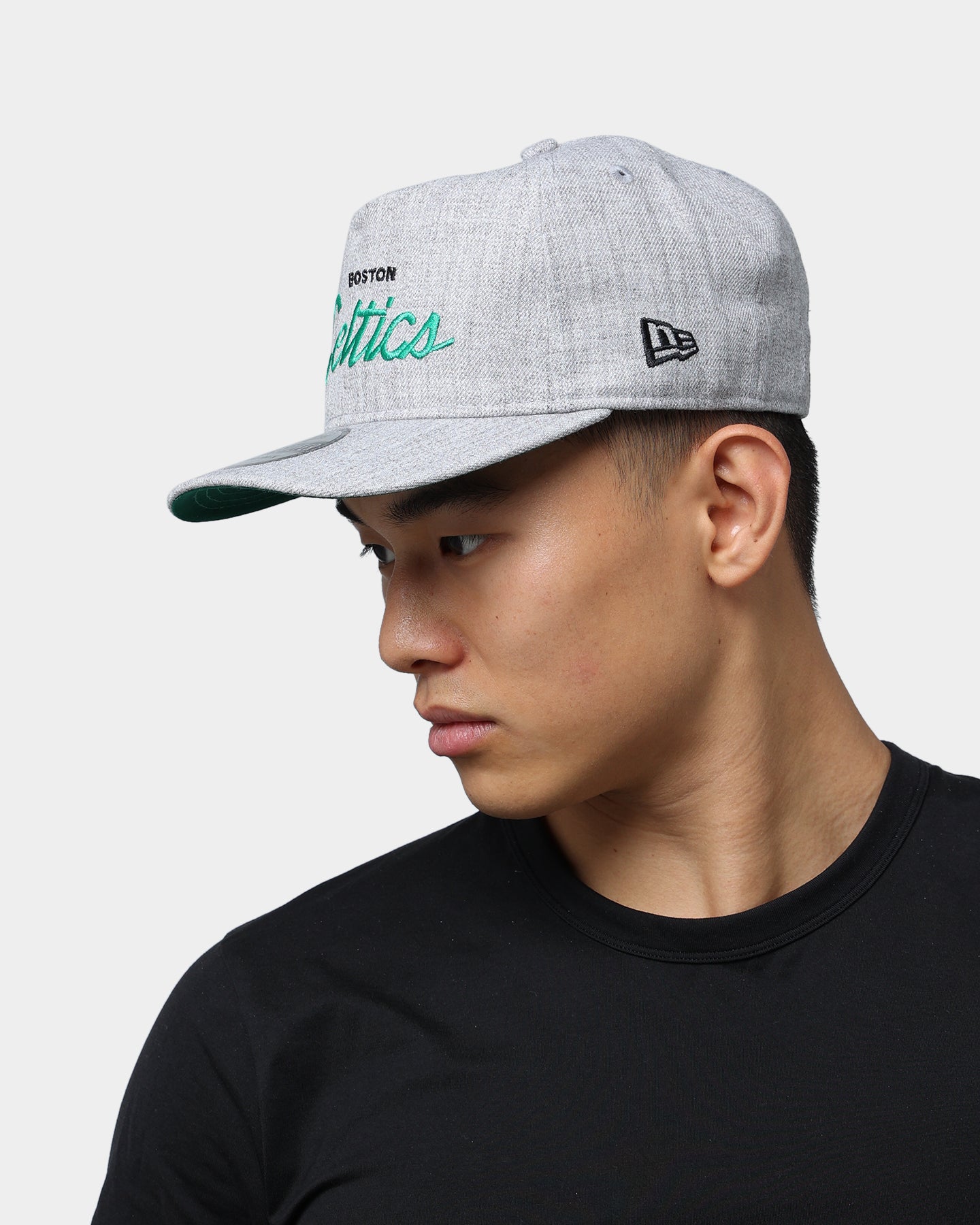 New Era Boston Celtics Script Old Golfer Snapback Heather Grey