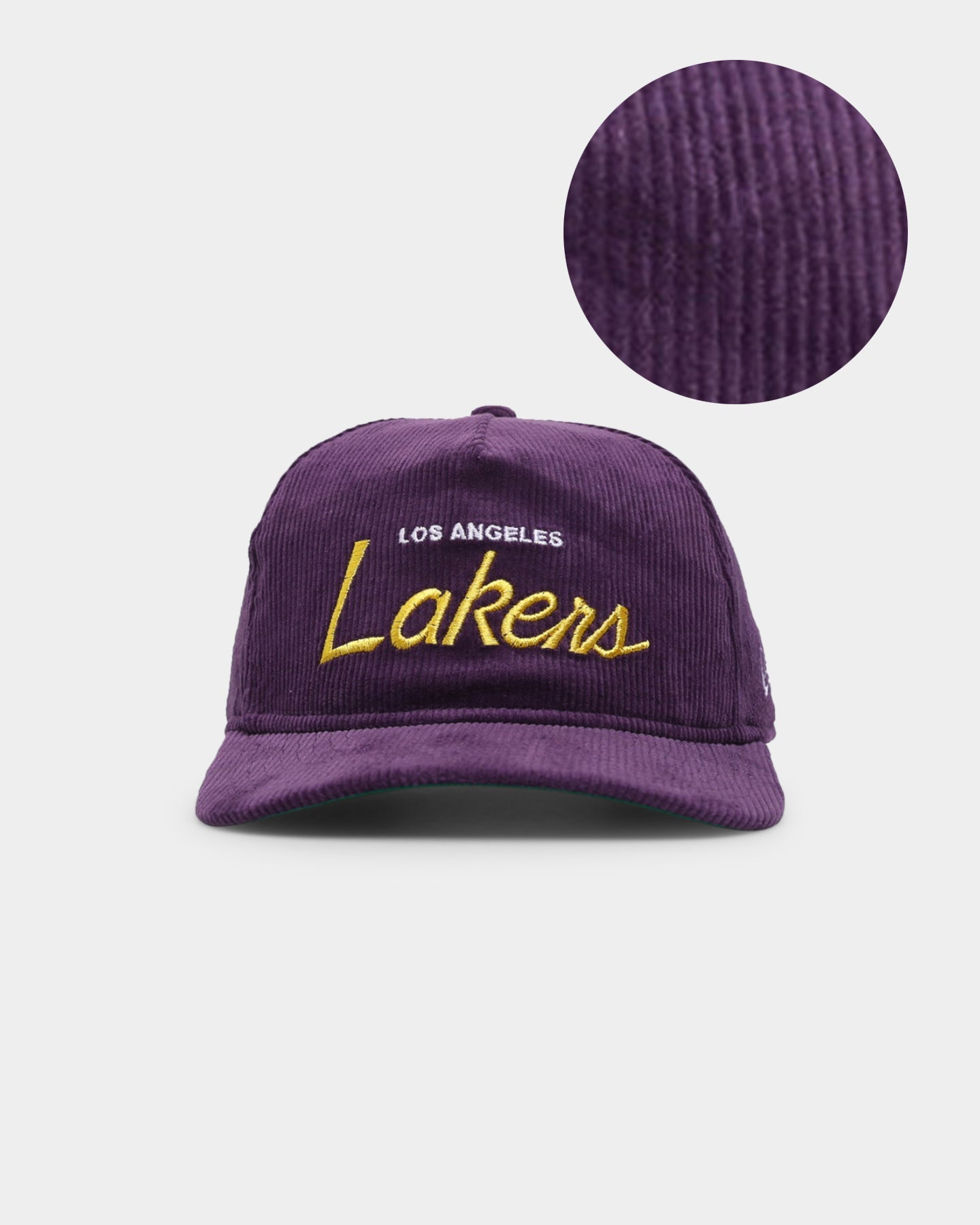 New Era Los Angeles Lakers 'OG Team Coloured Cord' Script Old Golfer Snapback Purple