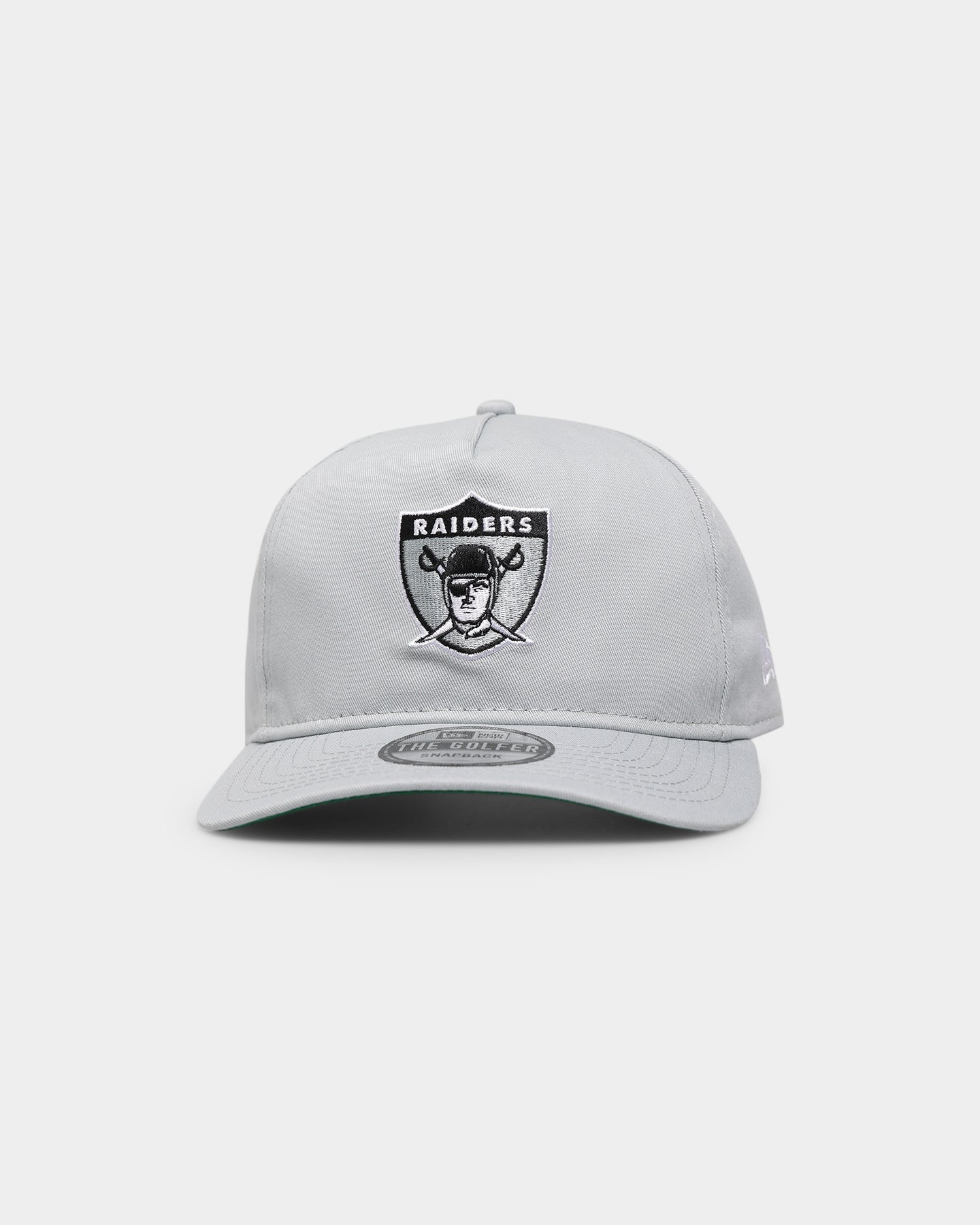 New Era Raiders Throwback Logo Old Golfer Snapback OTC/Kelly Green