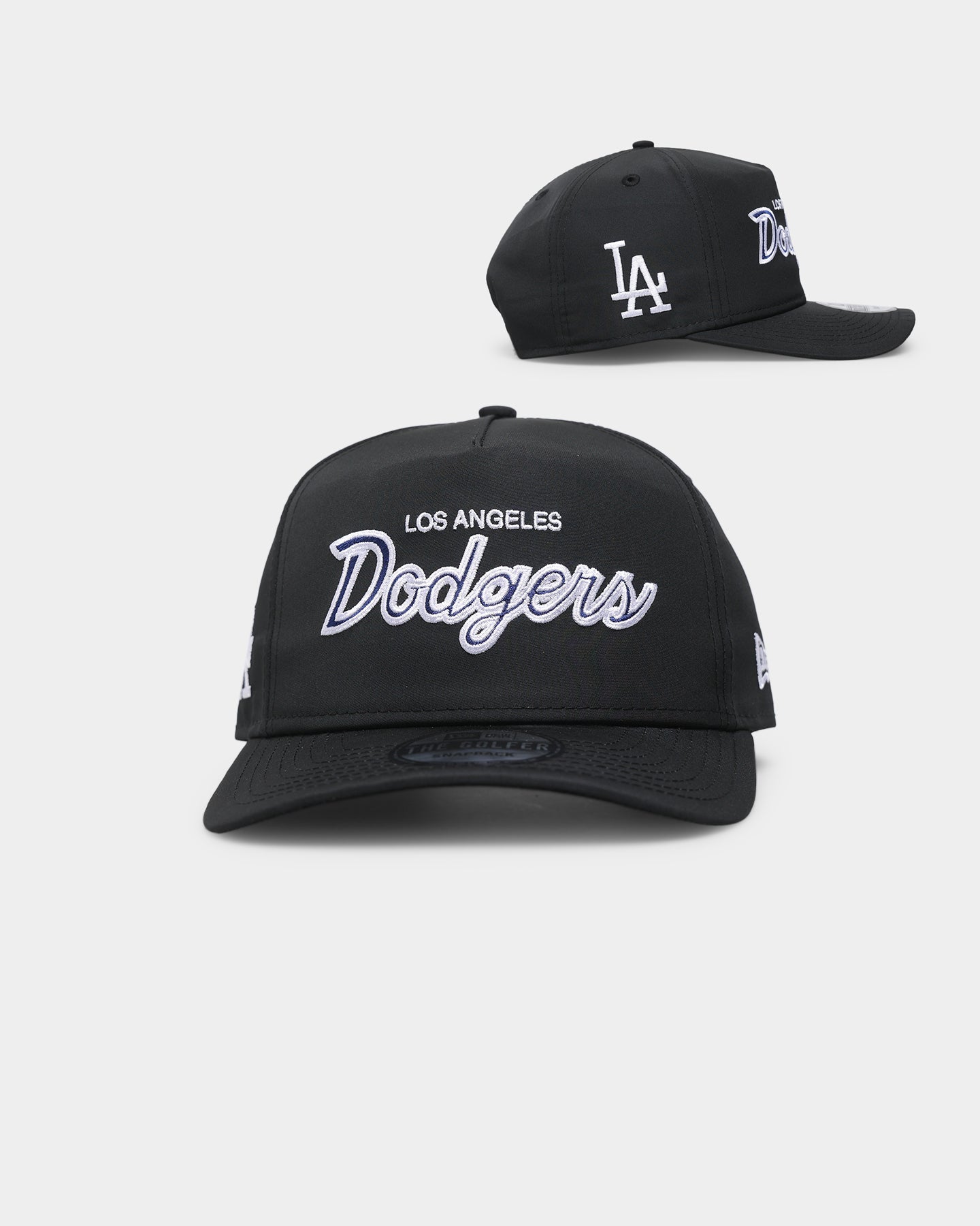 New Era Los Angeles Dodgers 'Black Team Script' Prolight Old Golfer Snapback Black